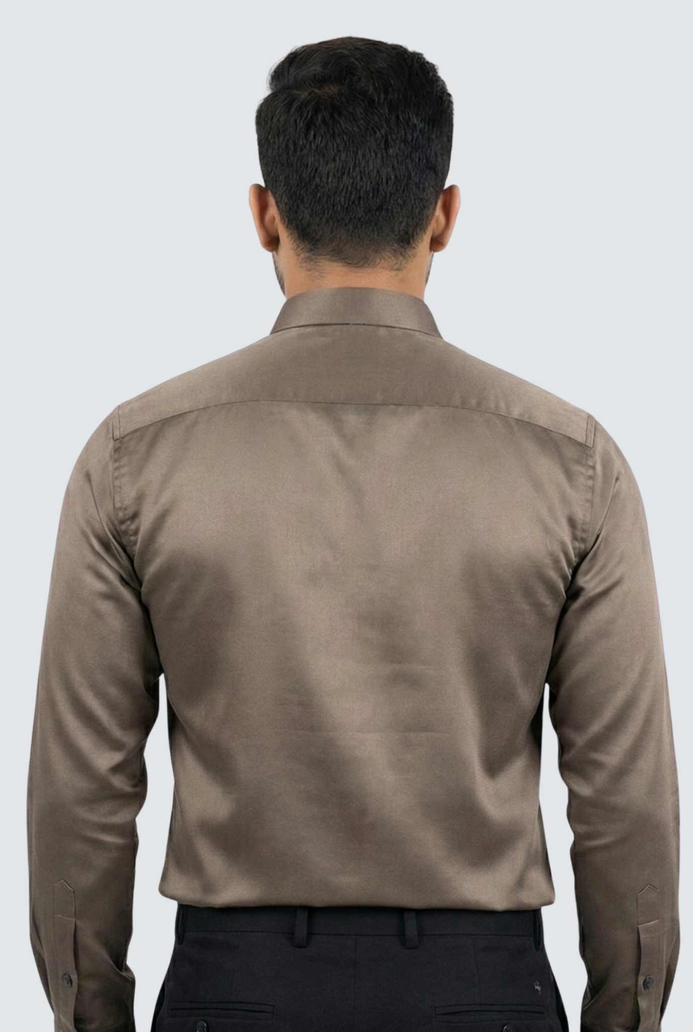 Brown Satin Shirt for Men – Smooth Glossy Style