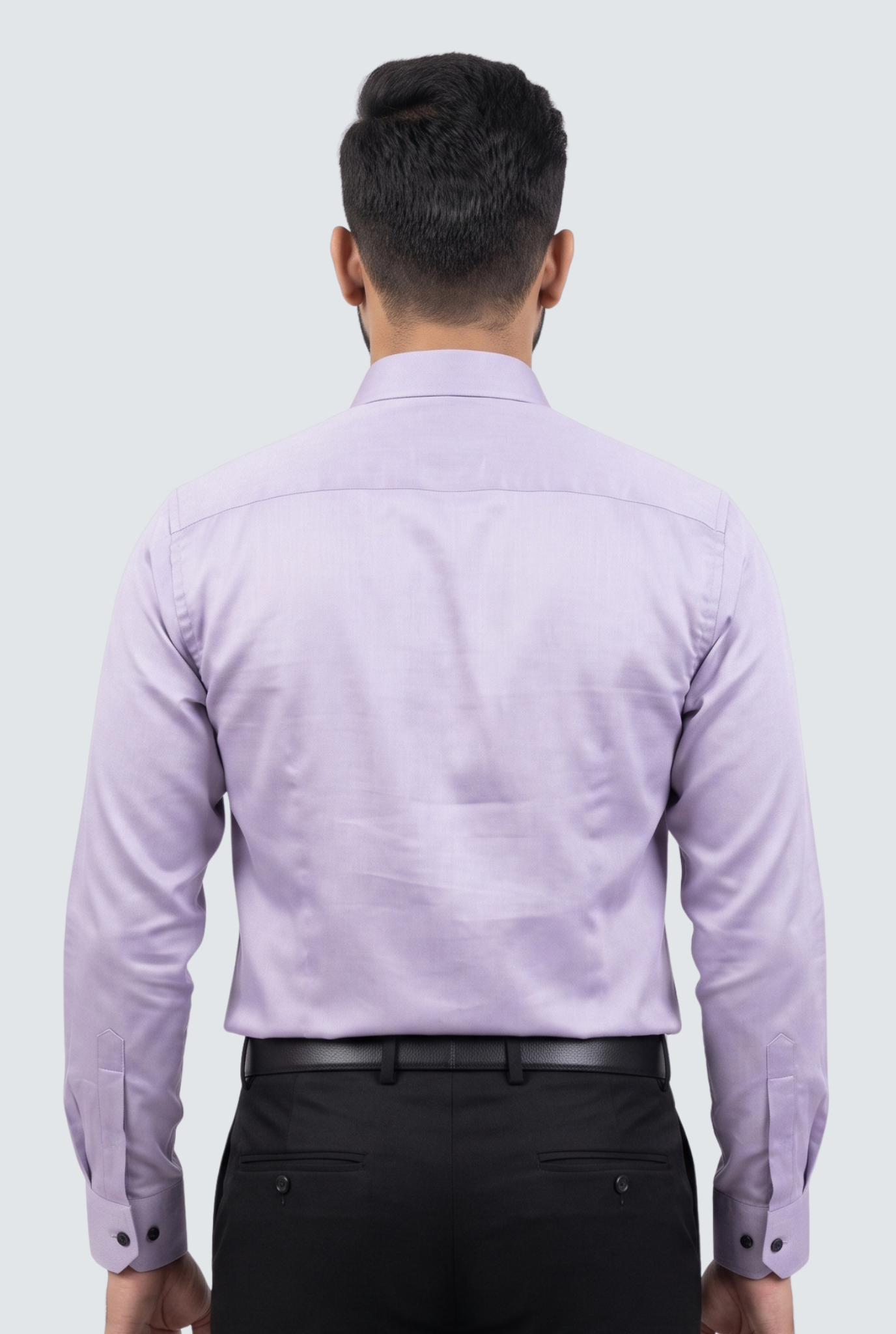 Men's Light Purple Premium Cotton Satin Lycra Shirt-(CR-1)