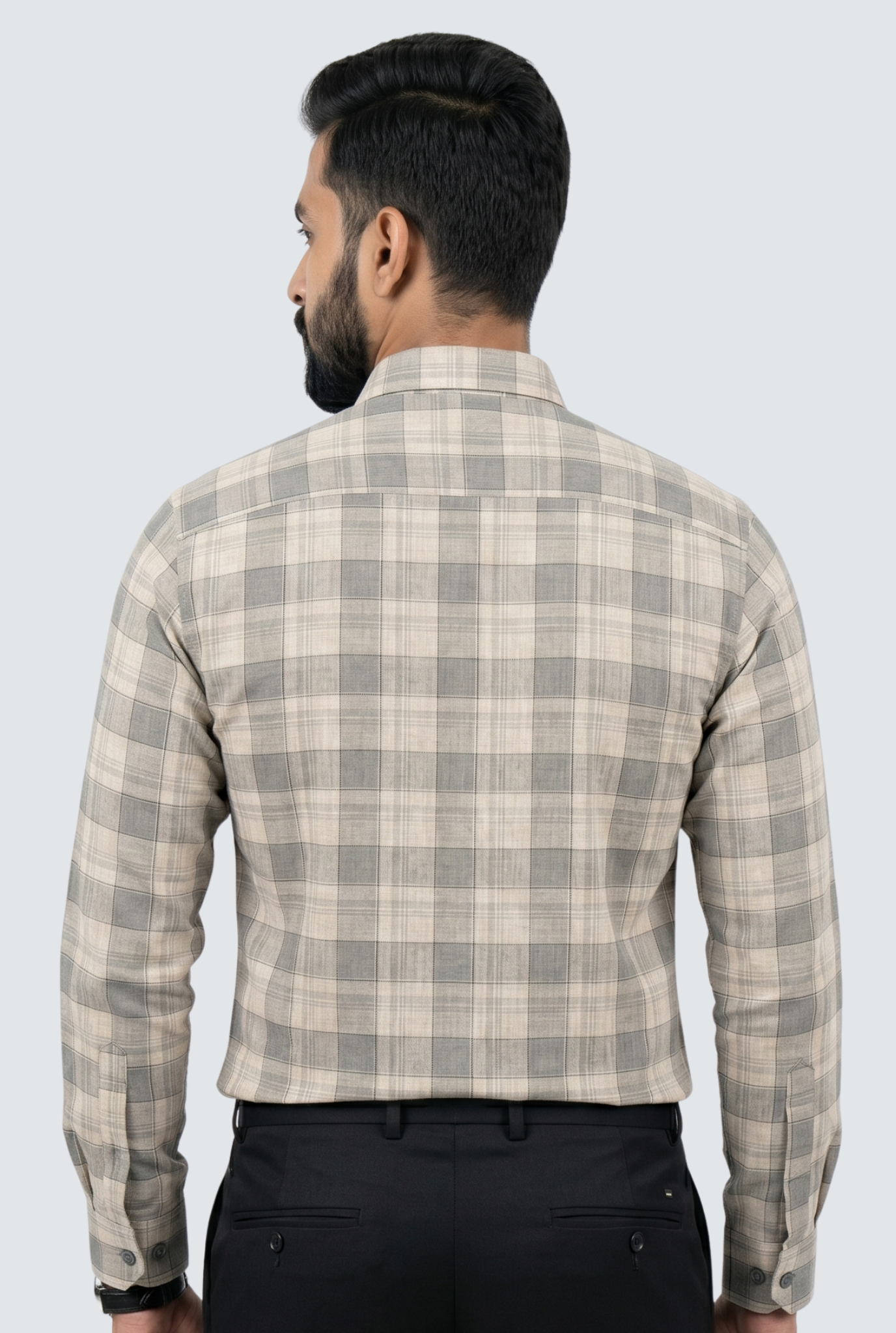 Men’s Grey Pure Linen Casual Shirt (1864)