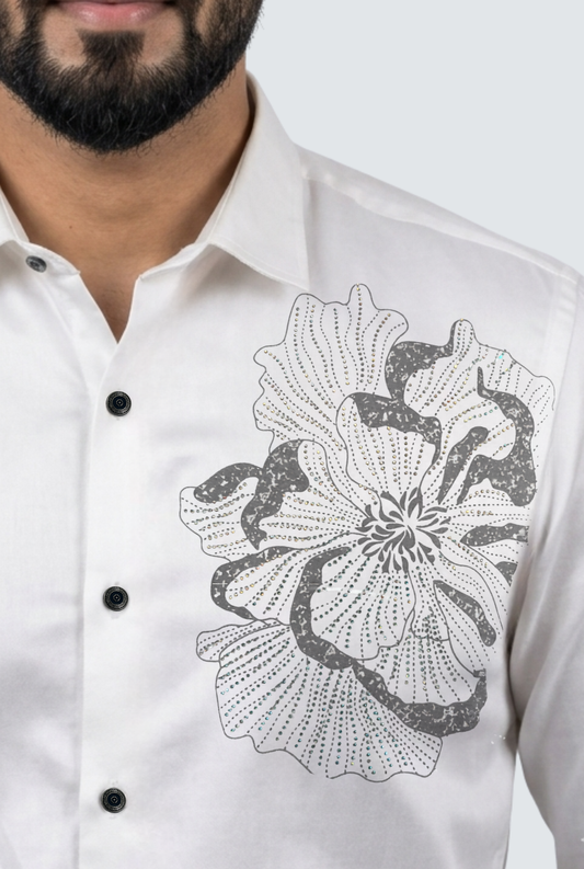 Designer White Shirt for Men-(1837)