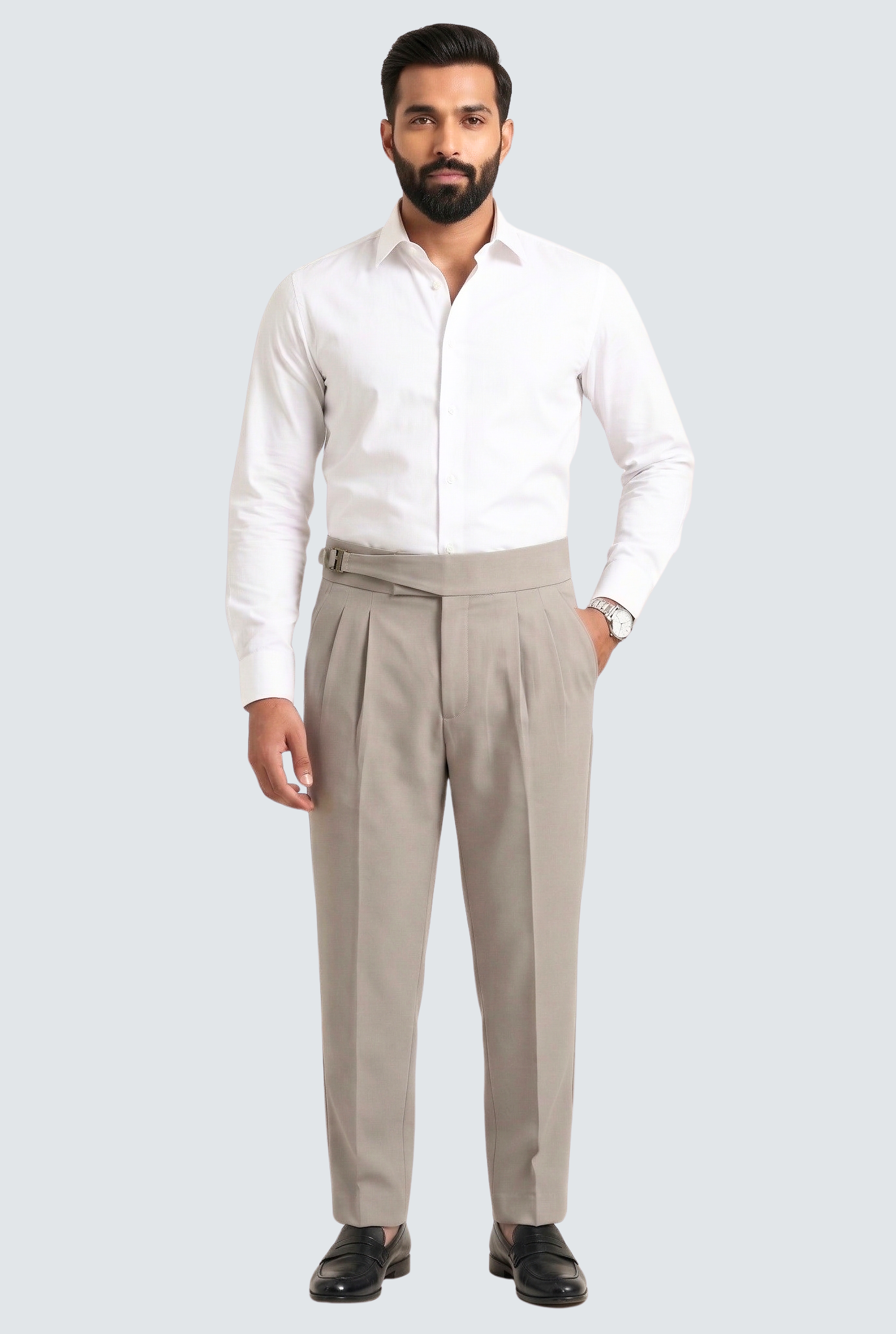 Korean Casual Light Grey Trouser For Men-Soft Fabric Comfort (0001)