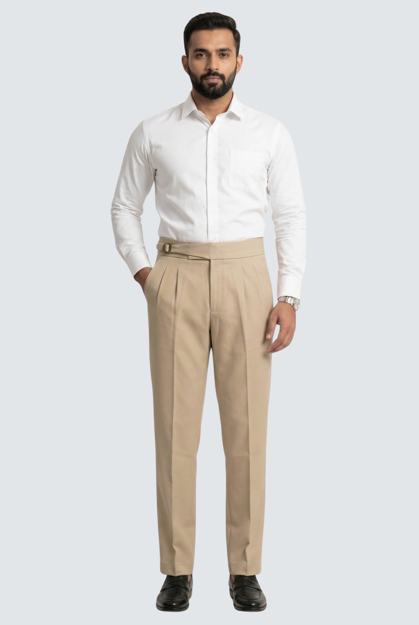 Korean Casual Beige Trouser For Men-Soft Fabric Comfort (0001)