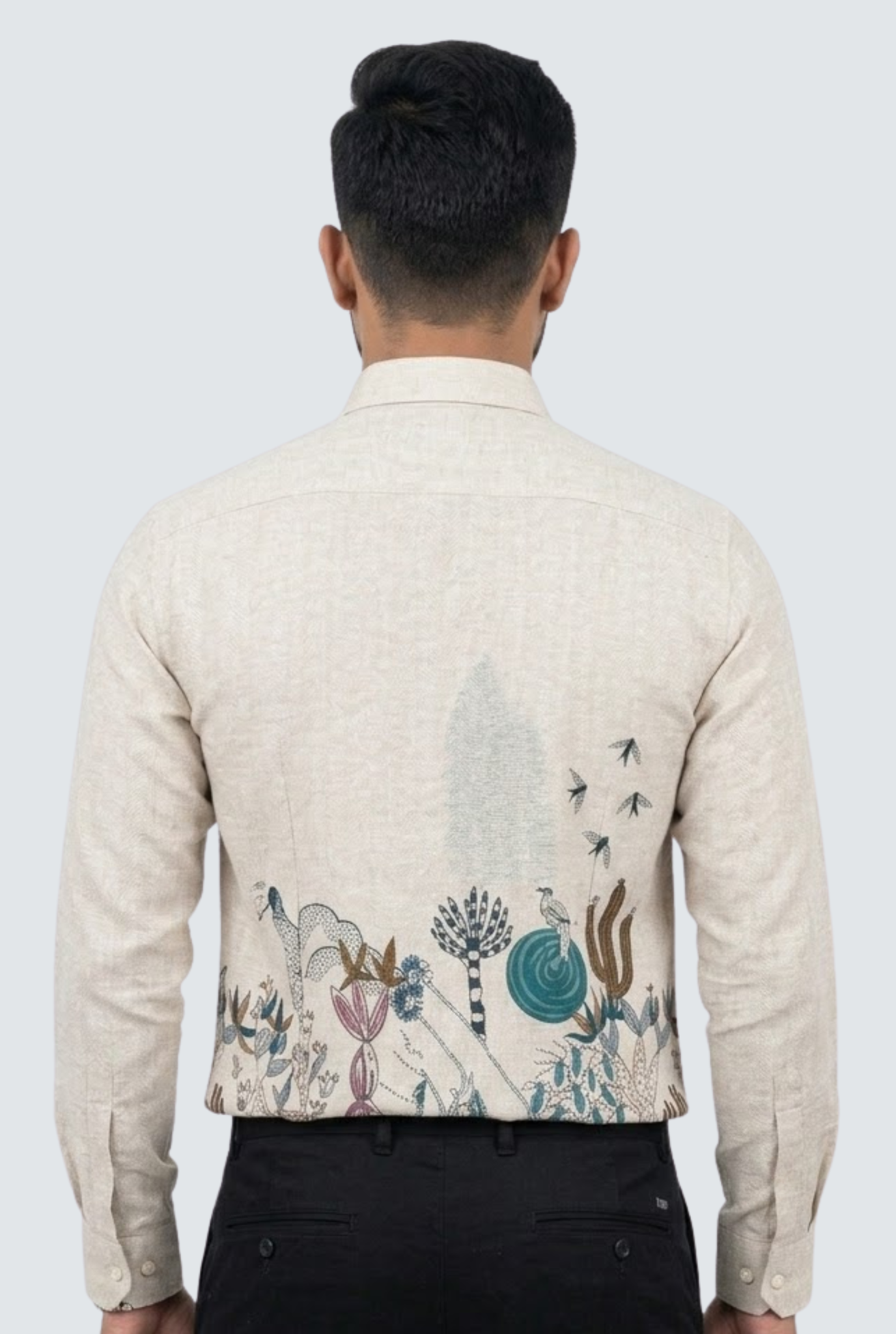 Trendy Nature Artwork Shirt for Men-Purple (1854)