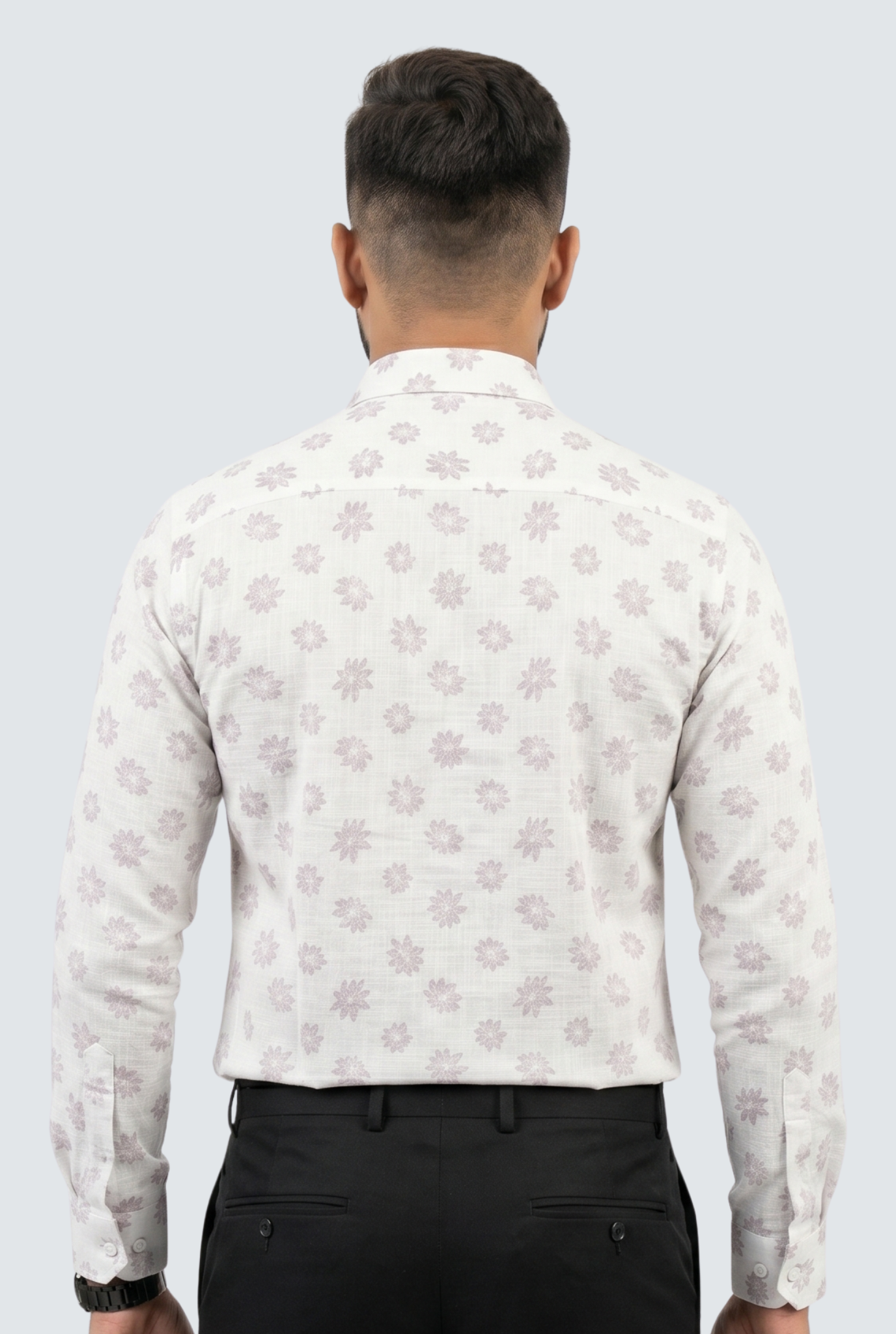 Men’s Pink Floral Print Full Sleeve Casual Shirt-(1877)