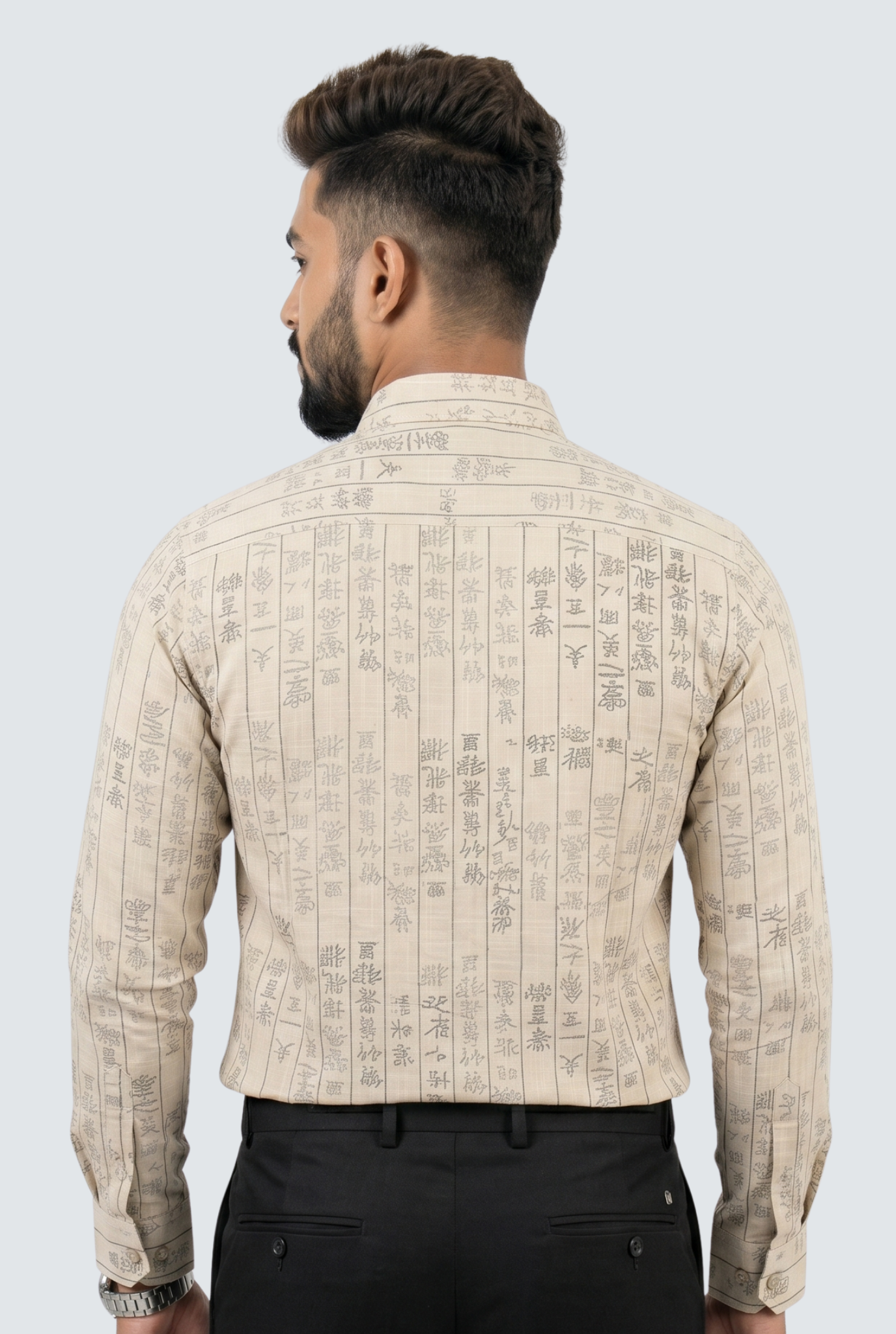 Men’s Style Text Print Full Sleeve Shirt-Green(1878)
