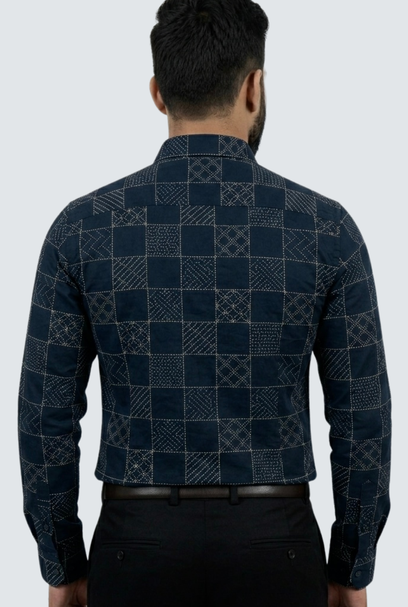 Premium Cotton Dobby Print Shirt- Geometric Pattern (1812)-Rama