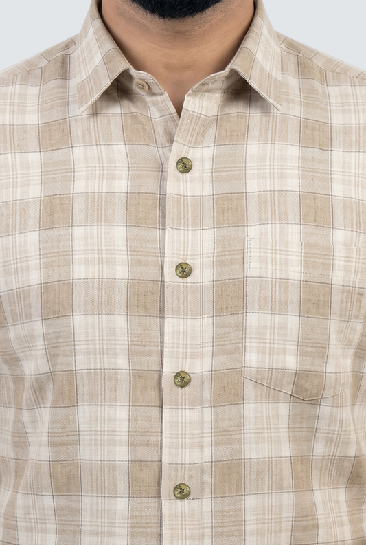 Men’s Fawn Pure Linen Casual Shirt (1864)