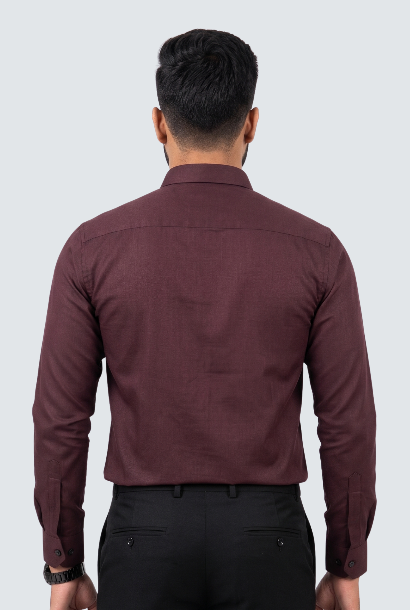 Men's Maroon Premium Cotton Satin Lycra Shirt-(CR-1)