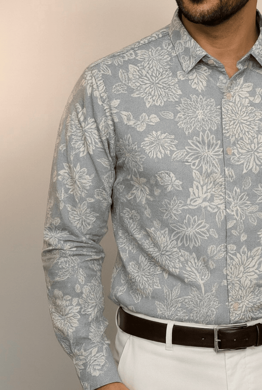 “Men’s Linen Printed Shirt – Stylish & Comfortable” - Kites Club