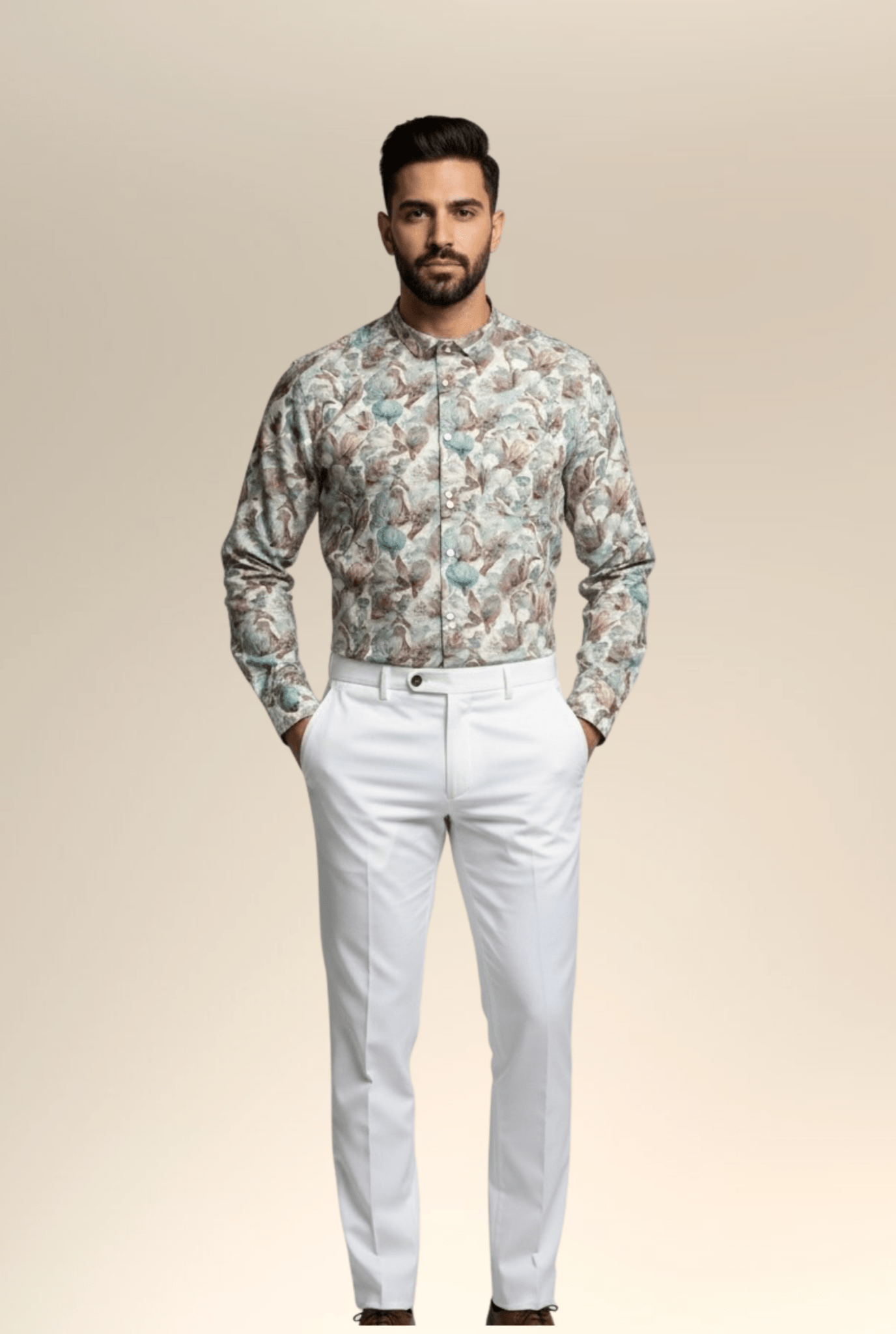 Lightweight Breathable Linen Shirt – Men’s Floral Design