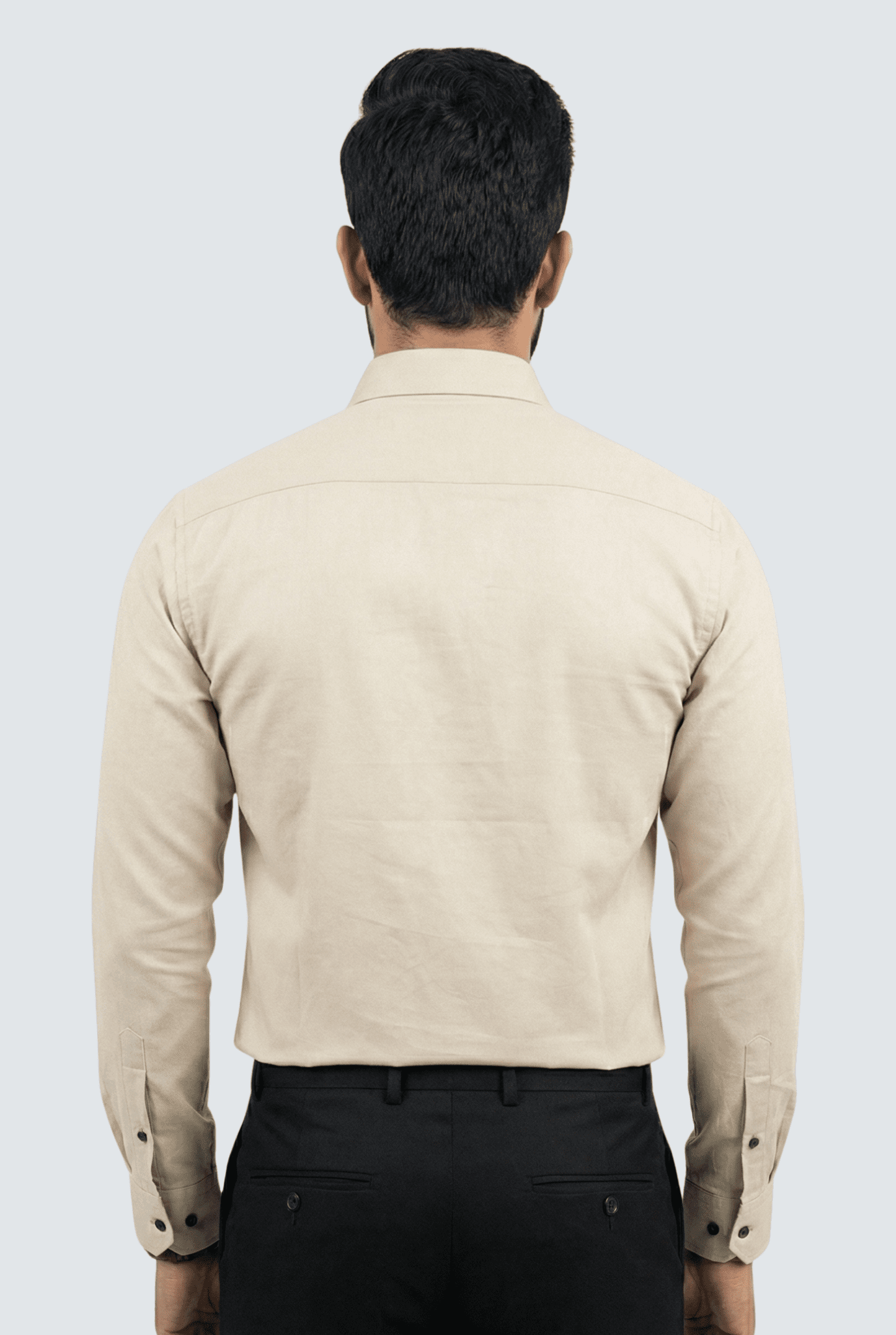 Creme Cotton Solid Shirt for Men - KITES CLUB