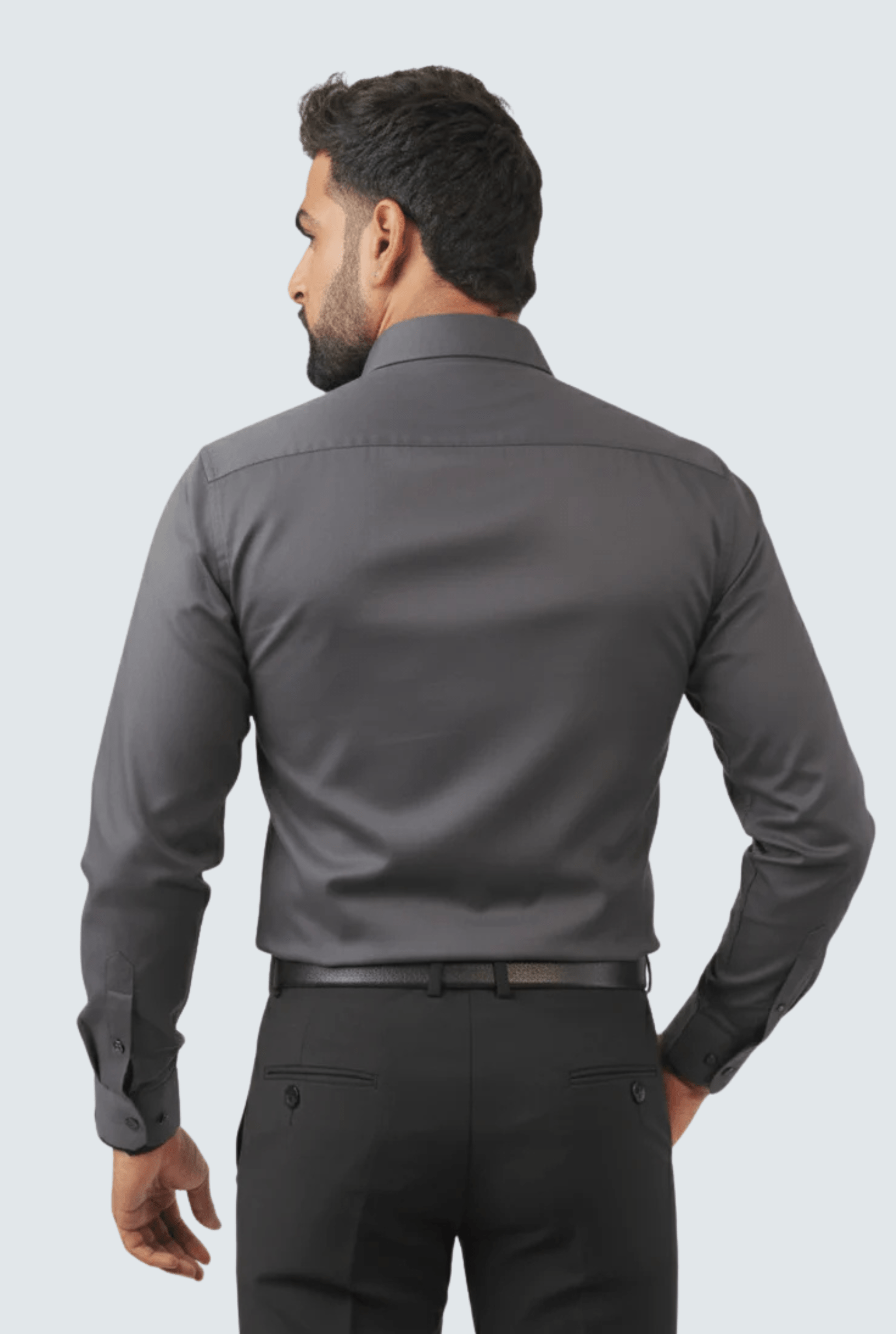 Dark Grey Cotton Men’s Shirt - A(1262) - KITES CLUB