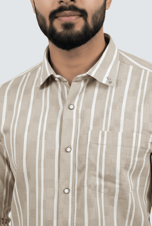 Desert Sand Dobby Stripe Shirt(1787) - KITES CLUB
