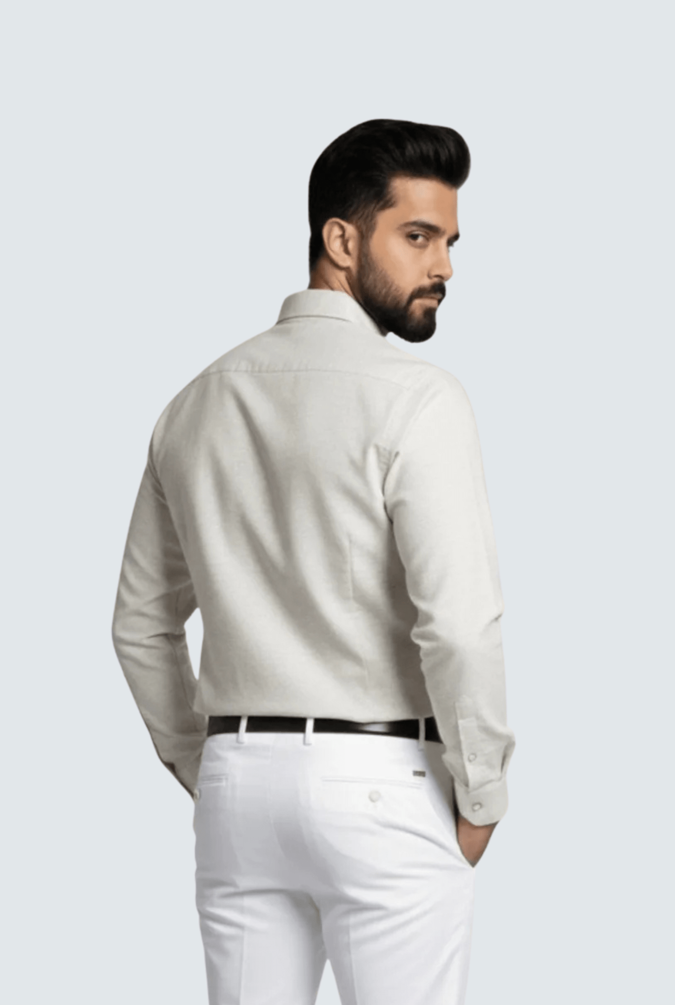 “Men’s Natural Linen Floral Digital Print Shirt ” A - (1705) - KITES CLUB