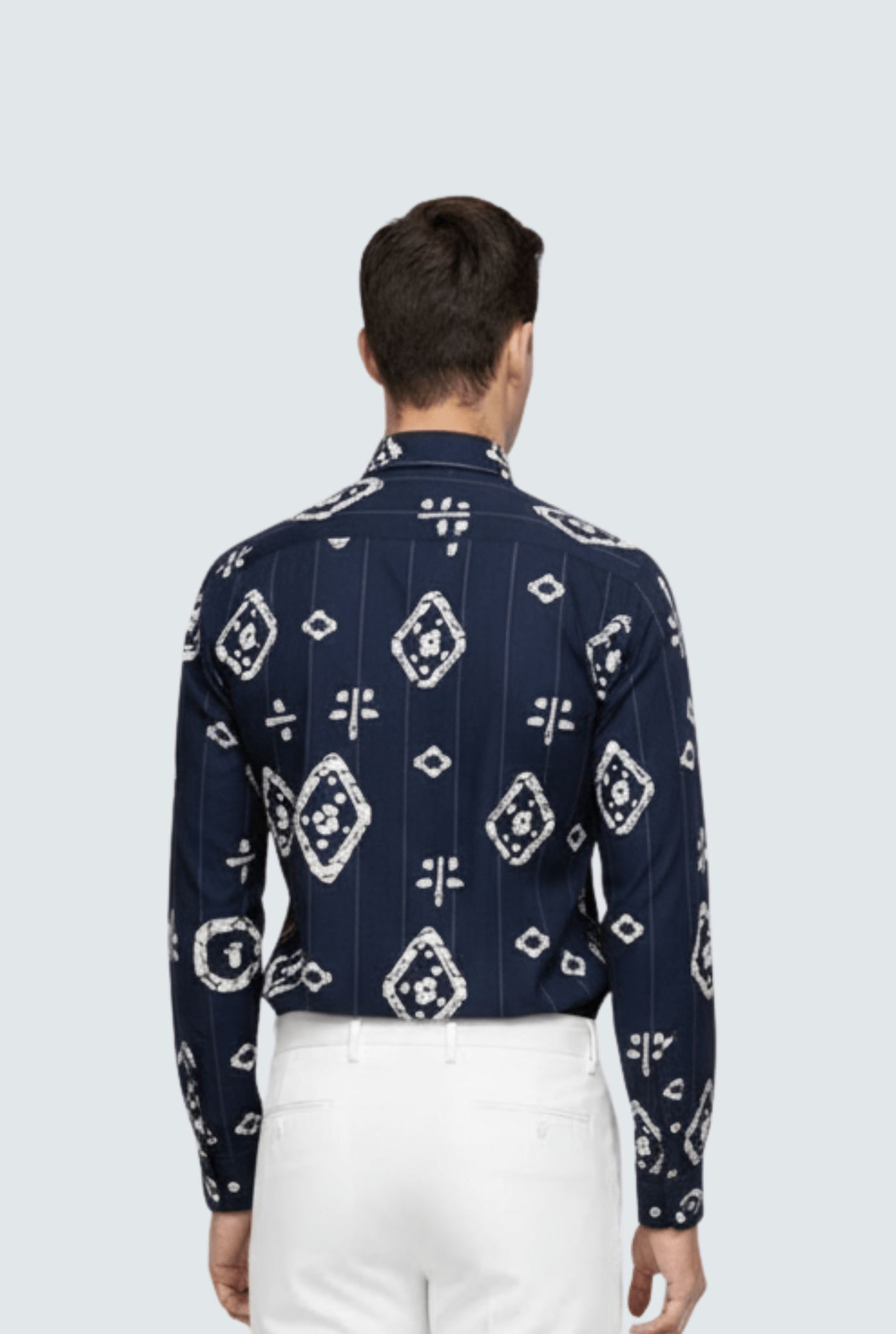 Men’s Navy Printed Shirt – Premium Regular & Club Wear(1741) - KITES CLUB