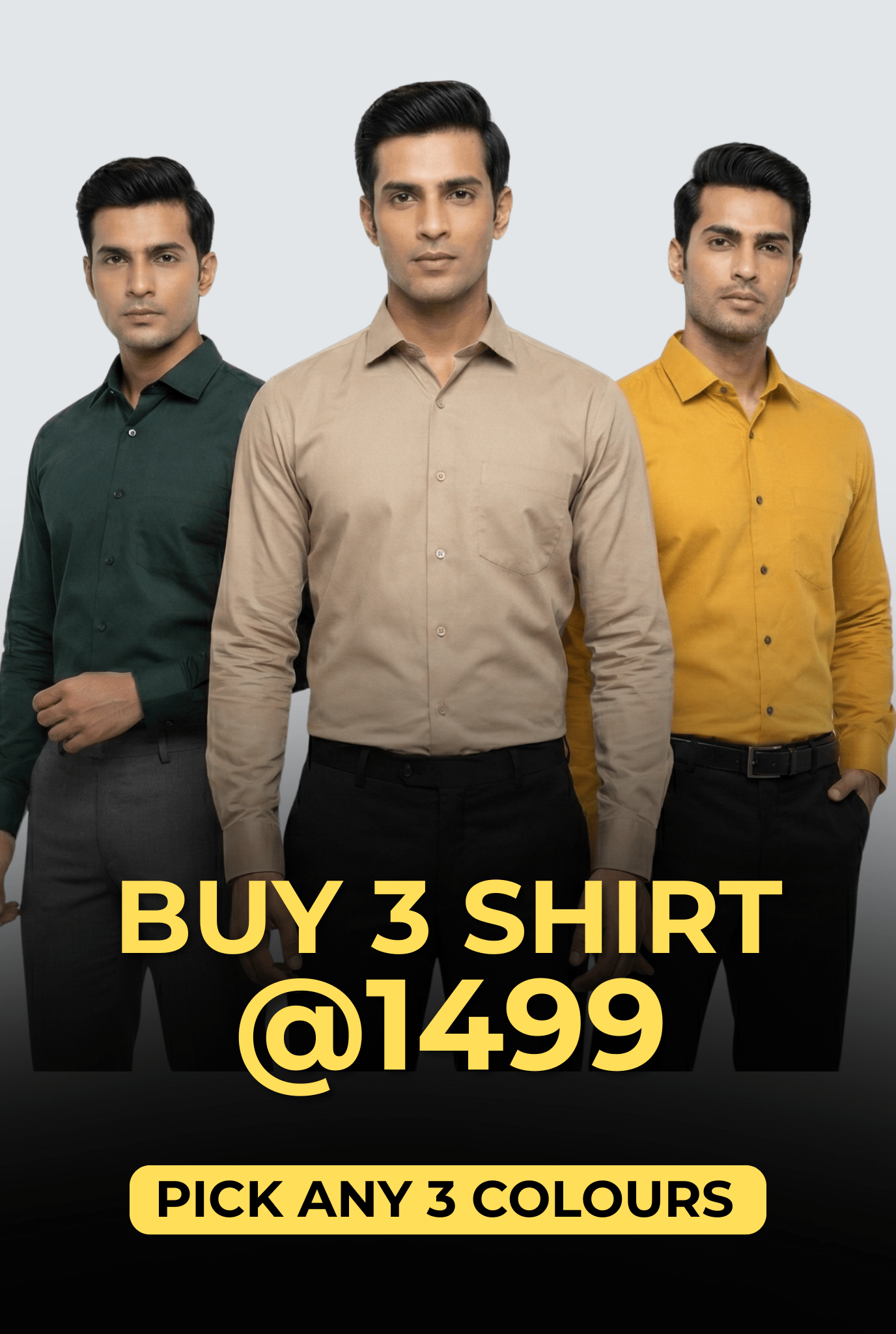 Buy 3 Cotton Shirts @ ₹1499 - KITES CLUB