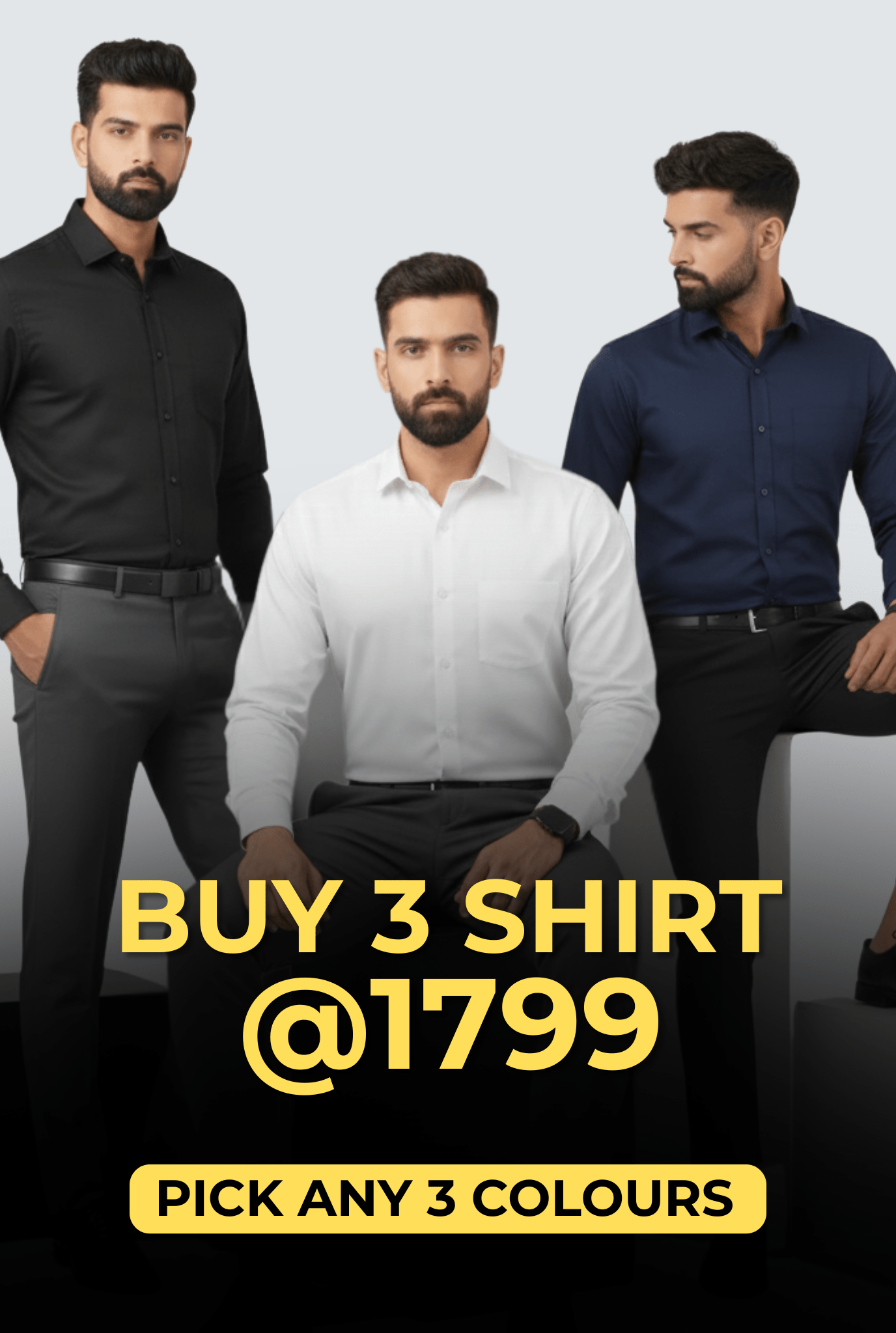 Buy 3 Satin Shirts @ ₹1799 - KITES CLUB