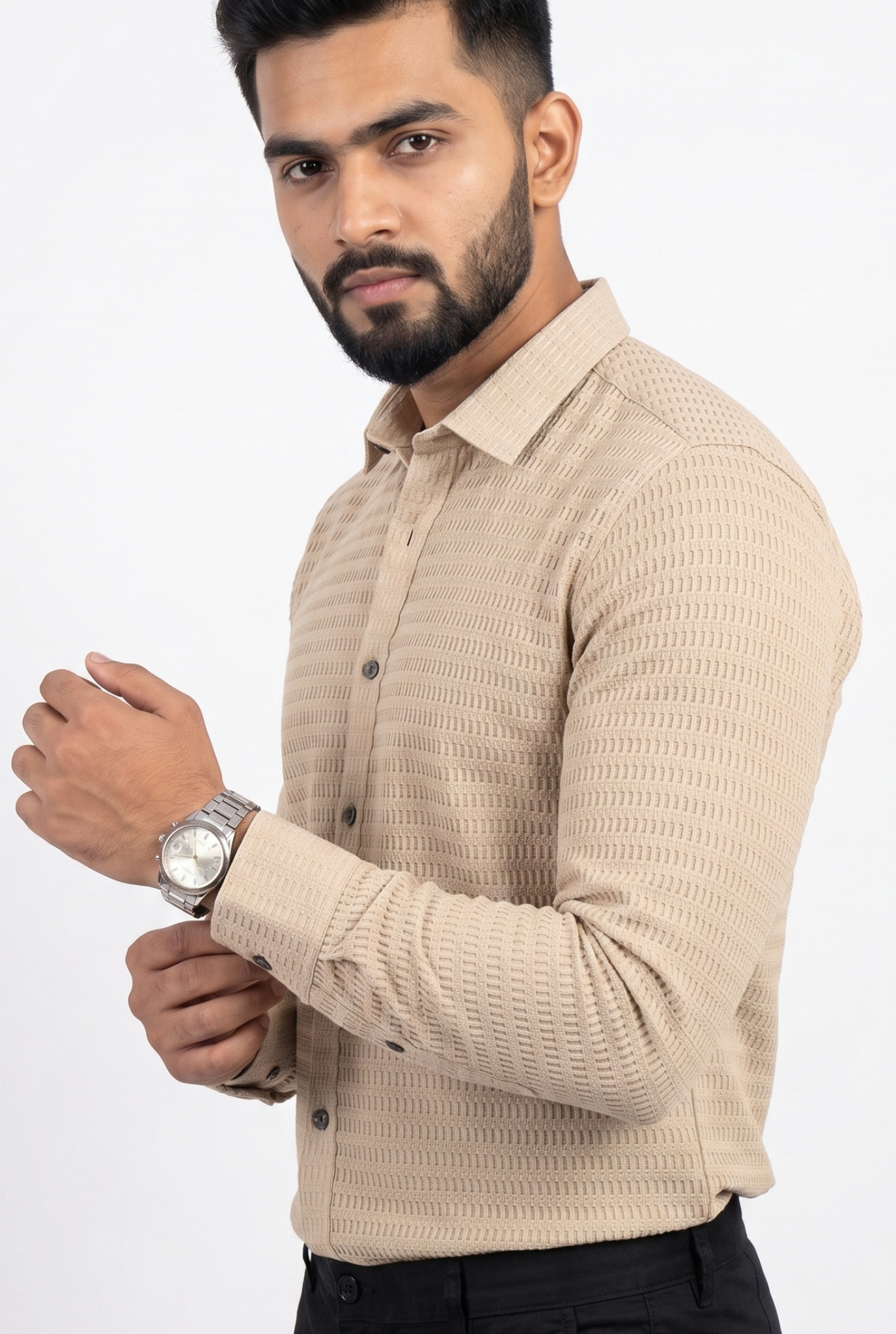 Men’s Trendy Fawn Full Sleeve Shirt- (1868)