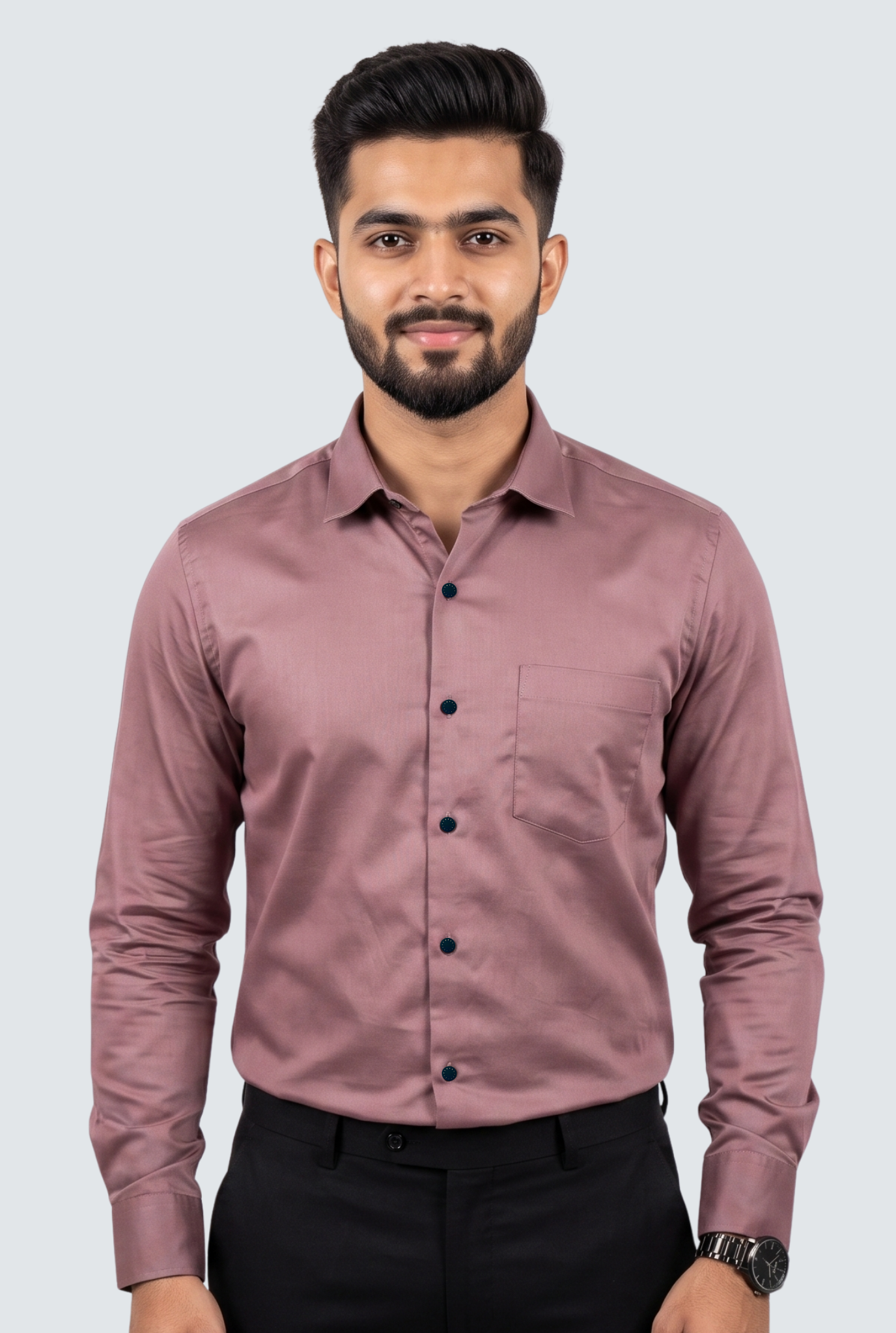 Men's Pitch Premium Cotton Satin Lycra Shirt-(CR-1)