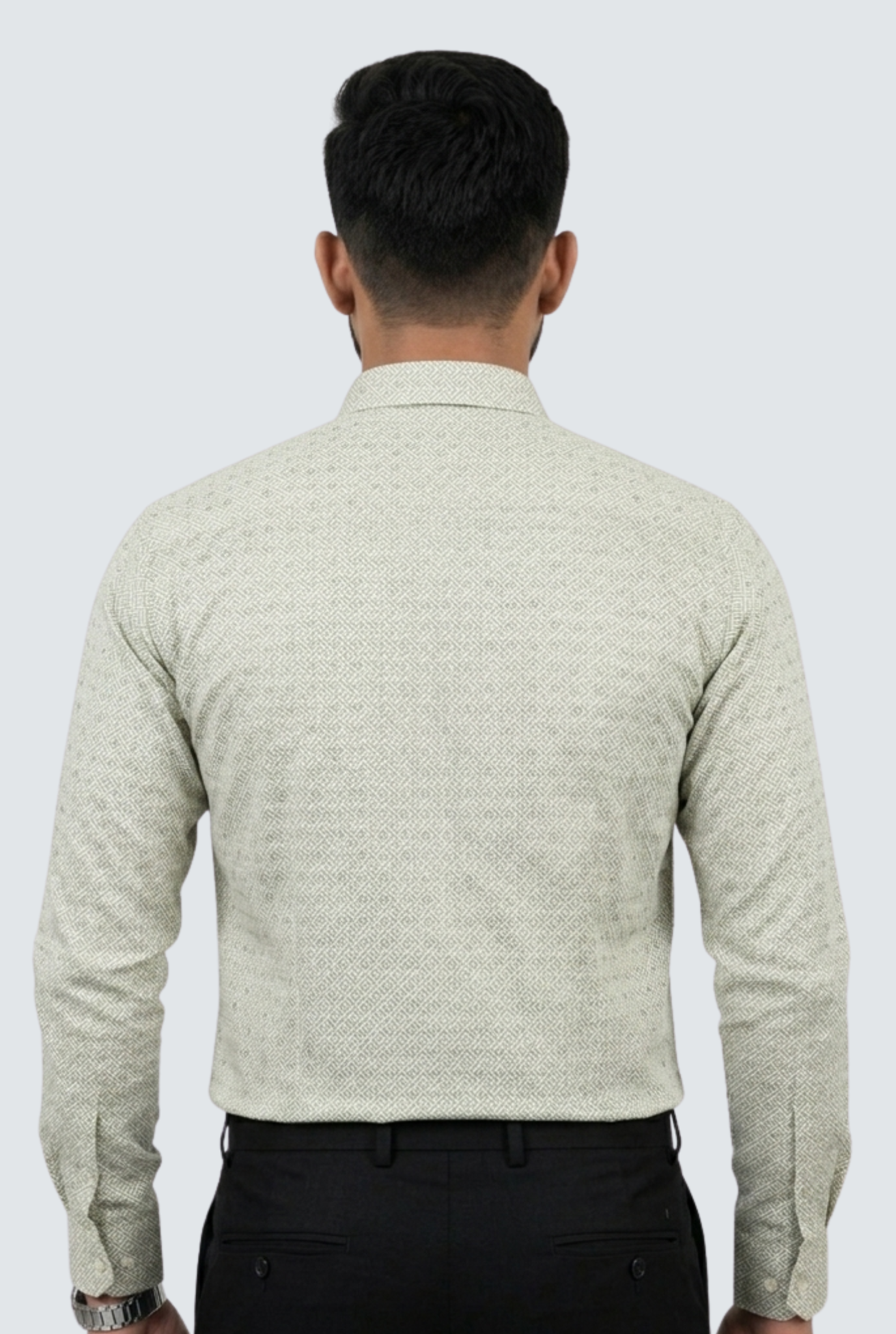 Men’s Satin Printed Full Sleeve Shirt –Pista(1884)