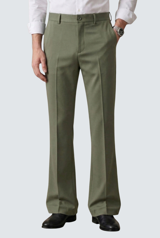Men’s Trendy Olive Korean Bootcut Trouser-(0002)