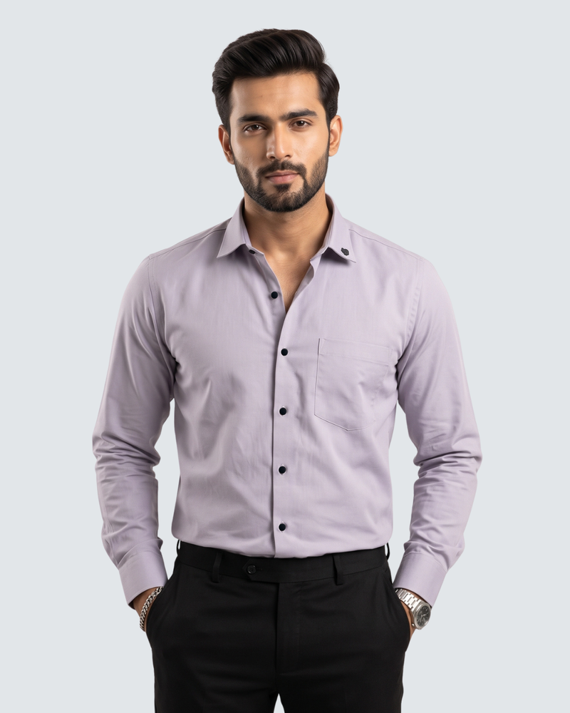 Light Purple Cotton Shirt-(1262)