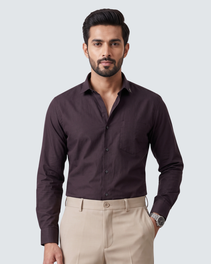 Purple Cotton Shirt-(1262)
