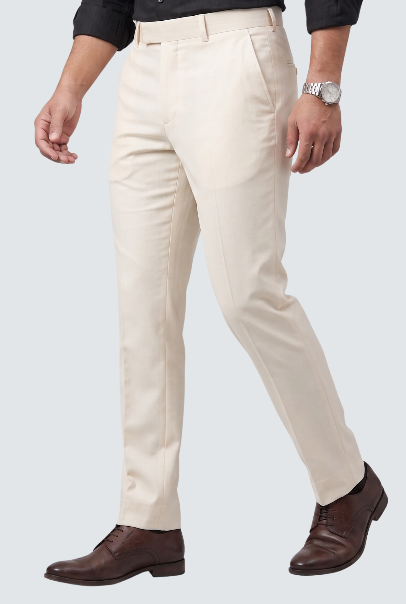 Cream Regular Pants-(0005)