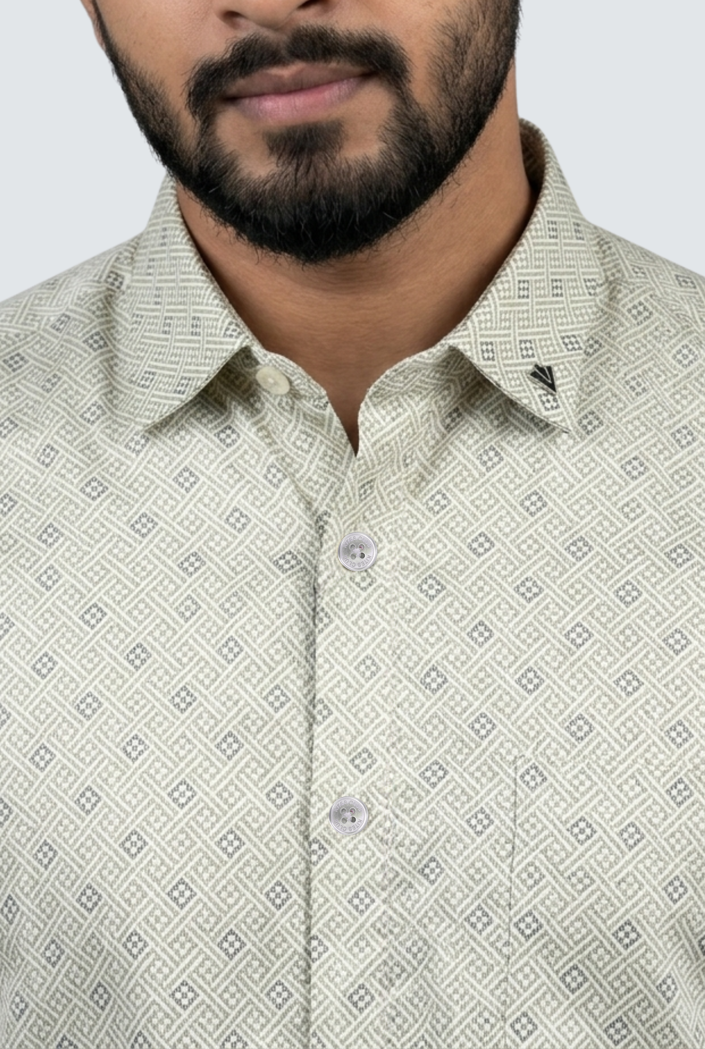 Men’s Satin Printed Full Sleeve Shirt –Pista(1884)