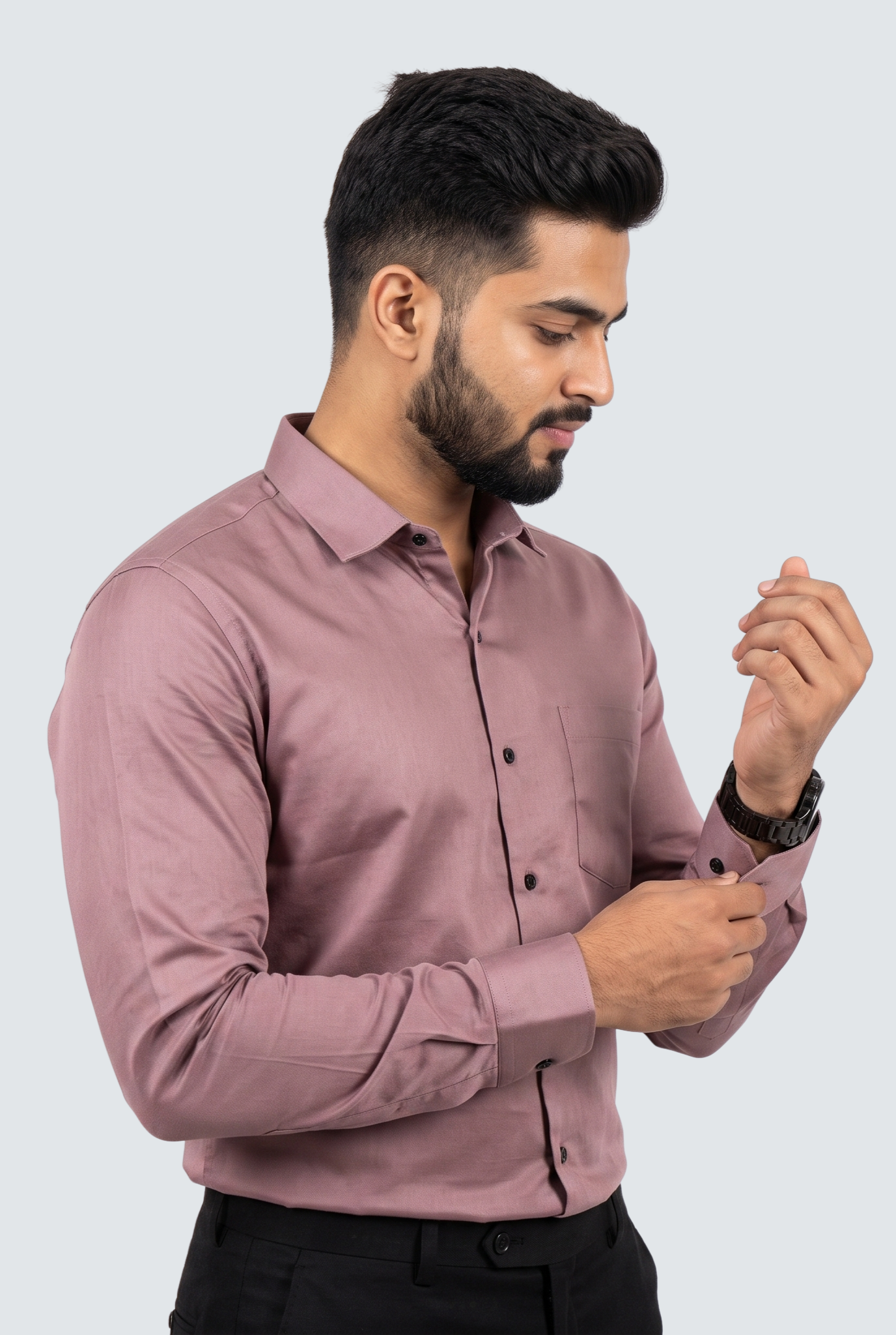 Men's Pitch Premium Cotton Satin Lycra Shirt-(CR-1)