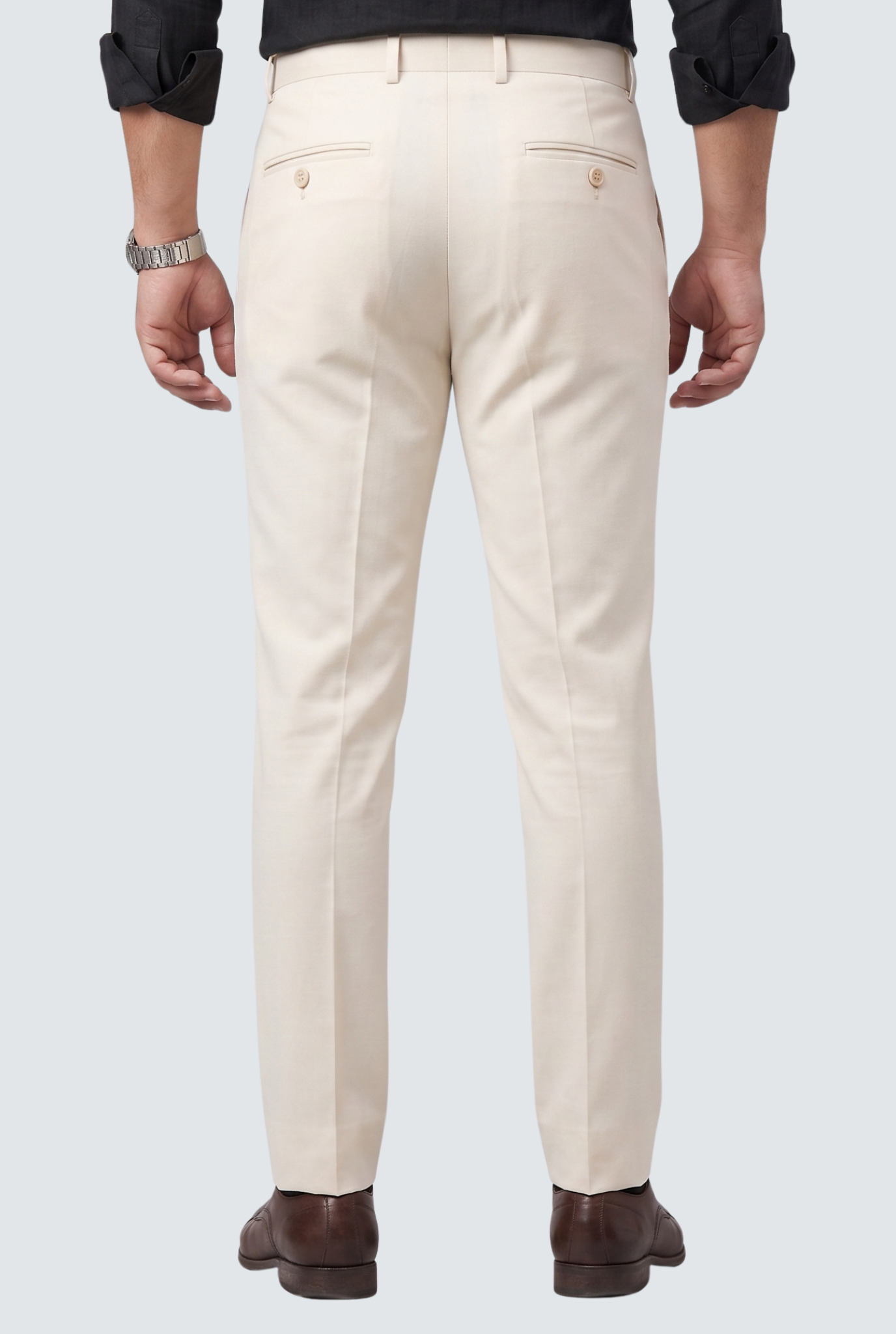 Cream Regular Pants-(0005)