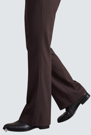 Dark purple bootcut trouser hem with wide flare