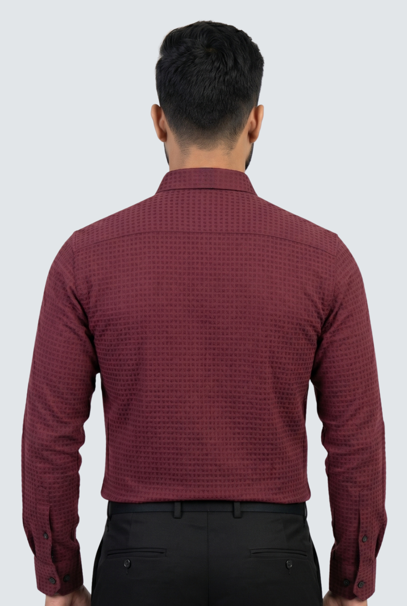 Men's Trendy Textured Shirt-Mehroon(1724)
