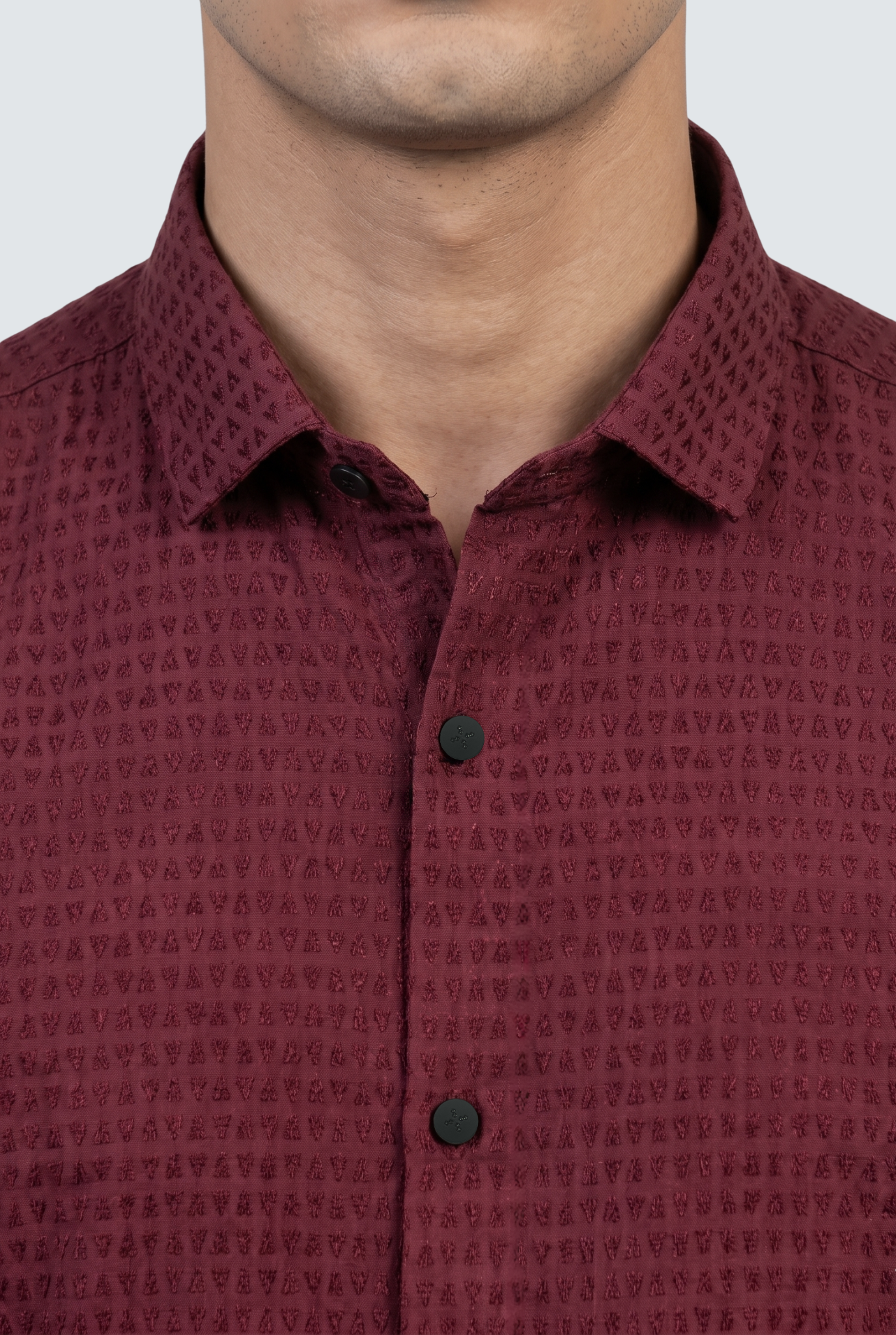 Men's Trendy Textured Shirt-Mehroon(1724)