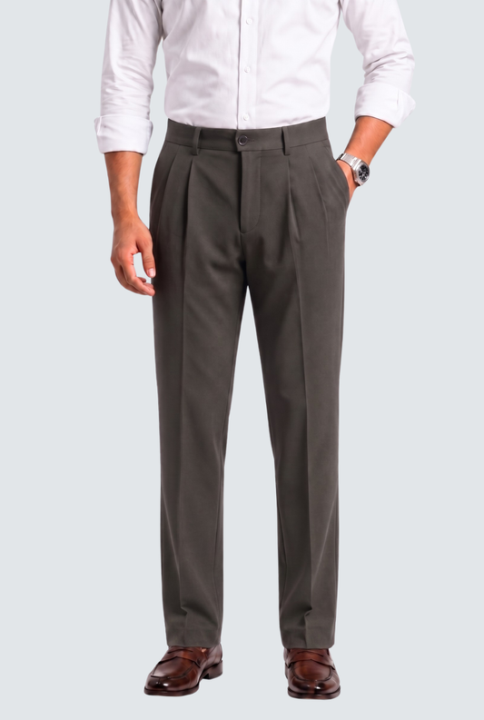 Men's Dark Grey Straight Fit Gurkha Trouser –(0004)