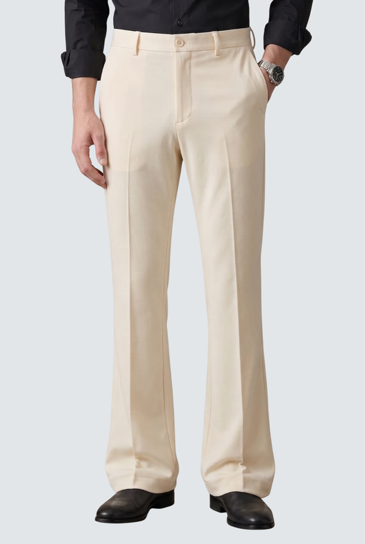 Men’s Trendy Cream Korean Bootcut Trouser-(0002)