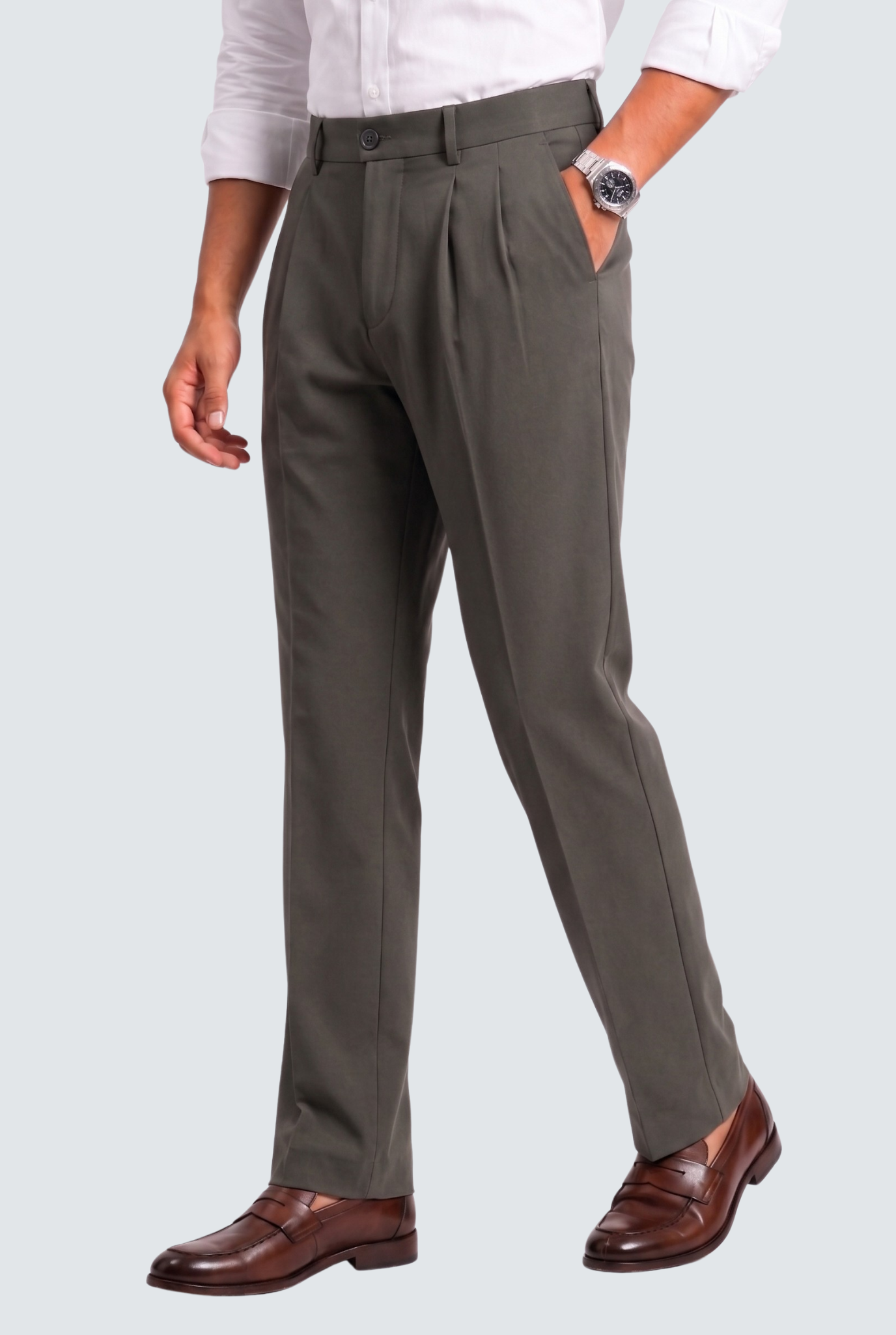 Men's Dark Grey Straight Fit Gurkha Trouser –(0004)