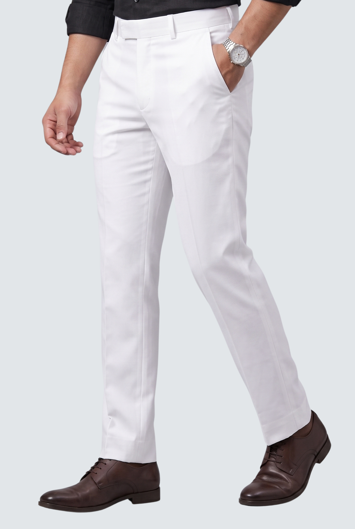 White Regular Pants-(0005)