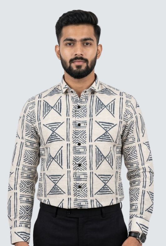 Men’s Everyday Wear Blue Cotton Shirt (1833)