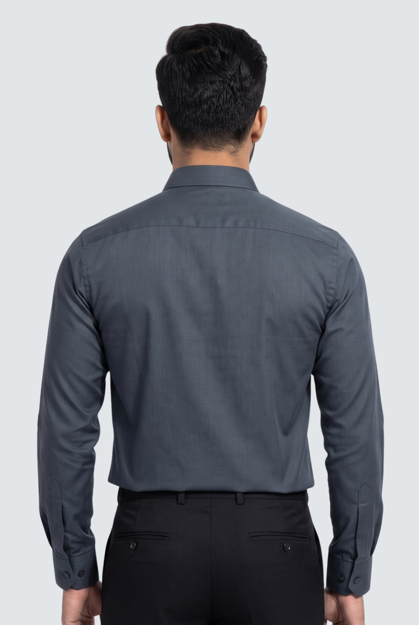 Men's Dark Grey Premium Cotton Satin Lycra Shirt-(CR-1)