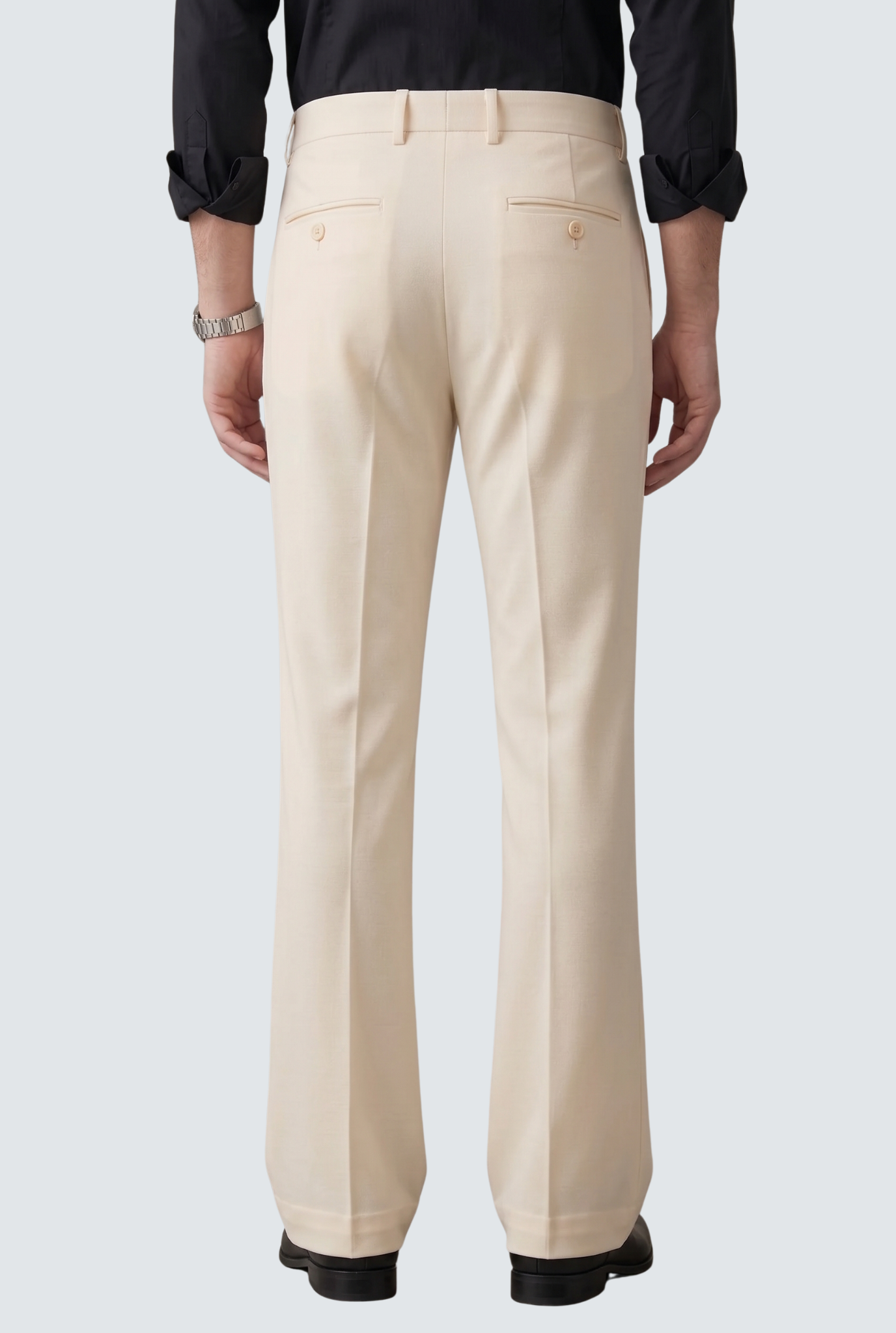 Men’s Trendy Cream Korean Bootcut Trouser-(0002)