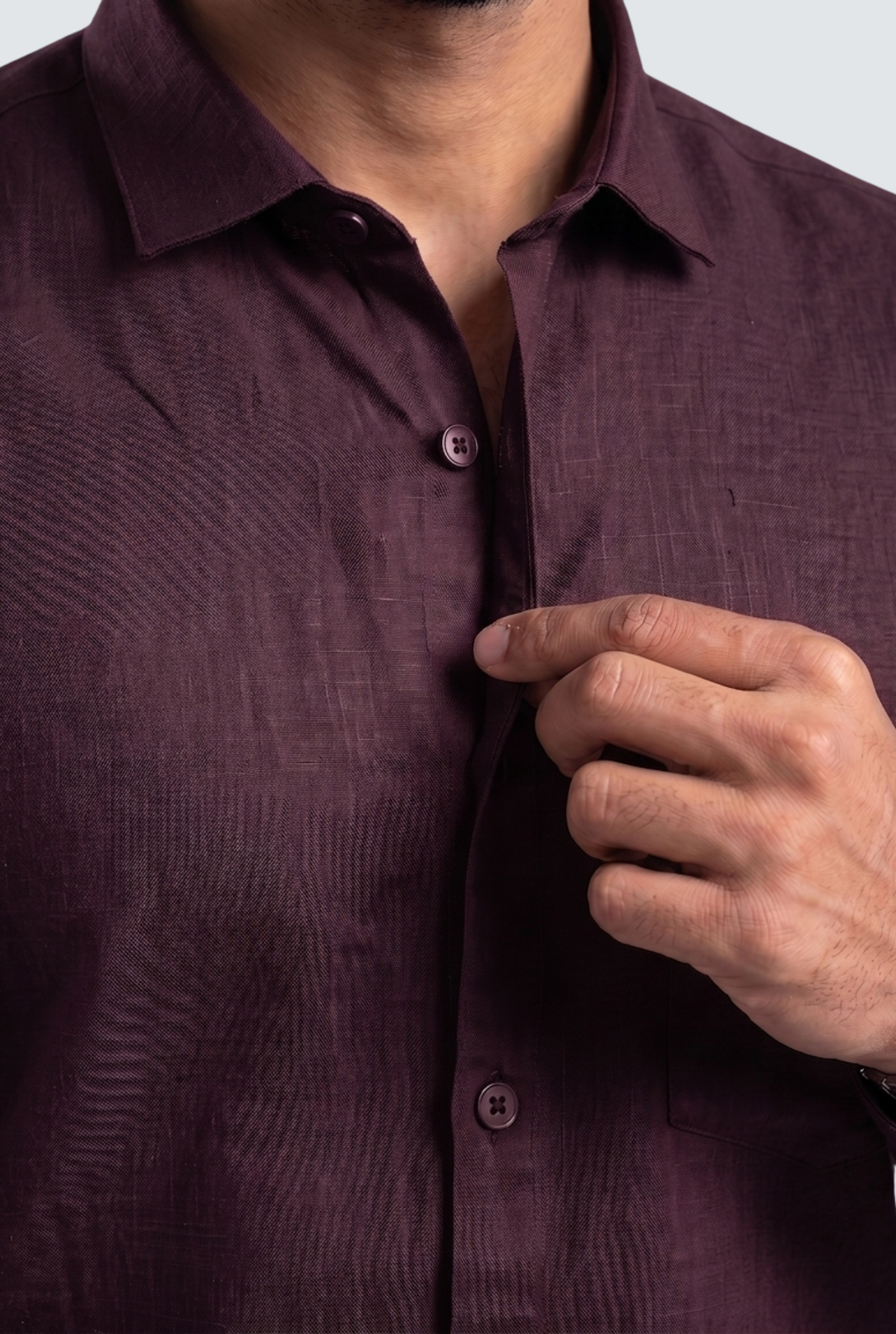 Wine Linen Shirt-(1923)