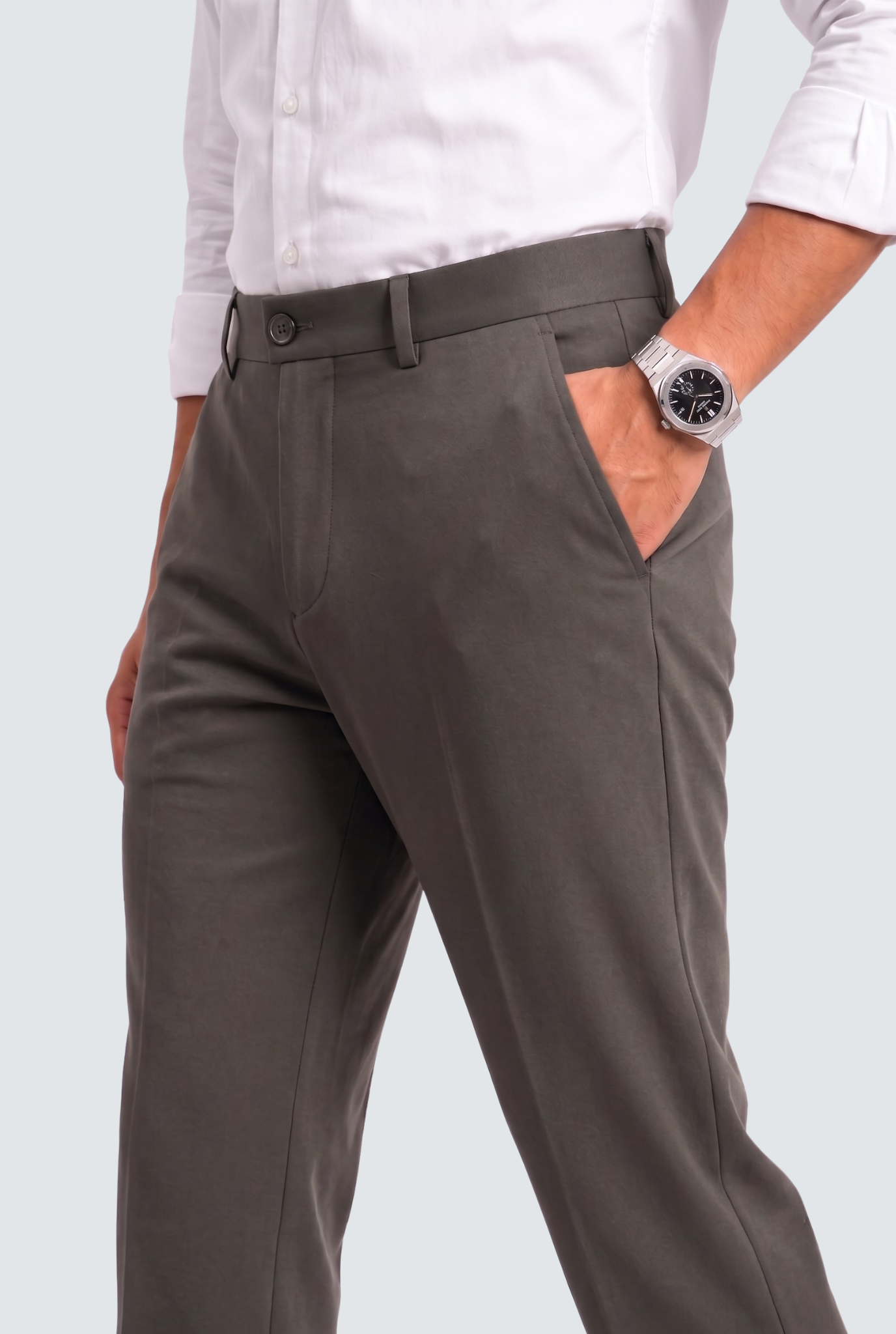 Men's Dark Grey Straight Fit Gurkha Trouser –(0004)