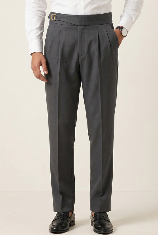 Korean Casual Dark Grey Trouser For Men-Soft Fabric Comfort (0001)