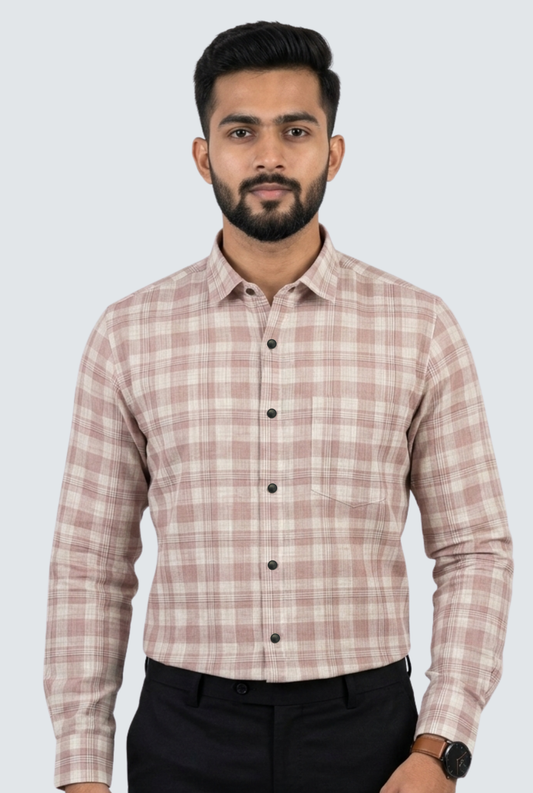 Men’s Pink Linen Casual Shirt (1819)