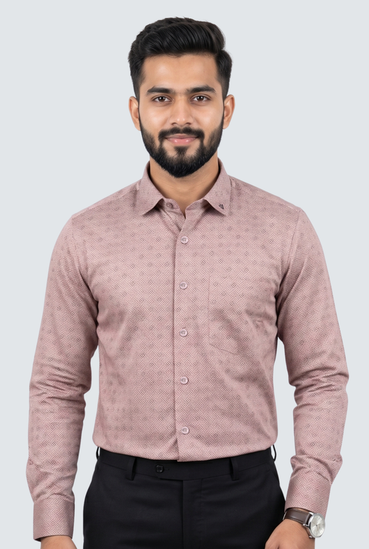 Men’s Satin Printed Full Sleeve Shirt –Pitch(1884)