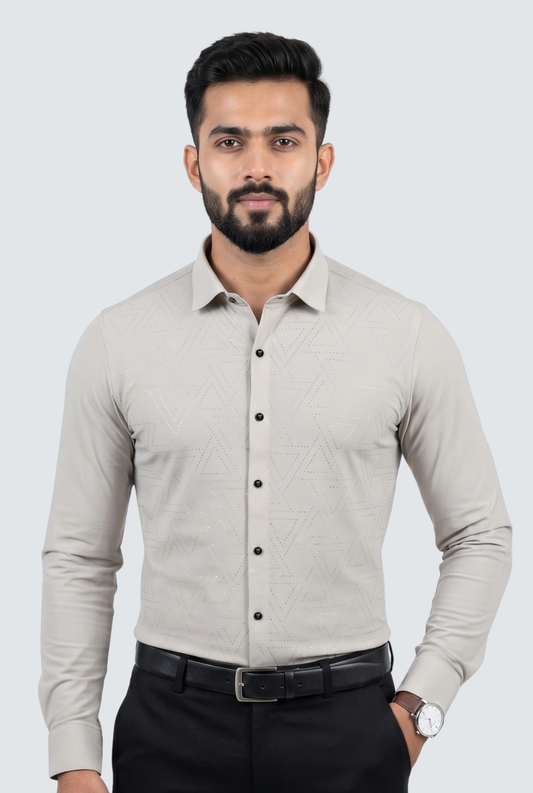 Men’s Korean Style Designer Shirt-Fawn (1852)