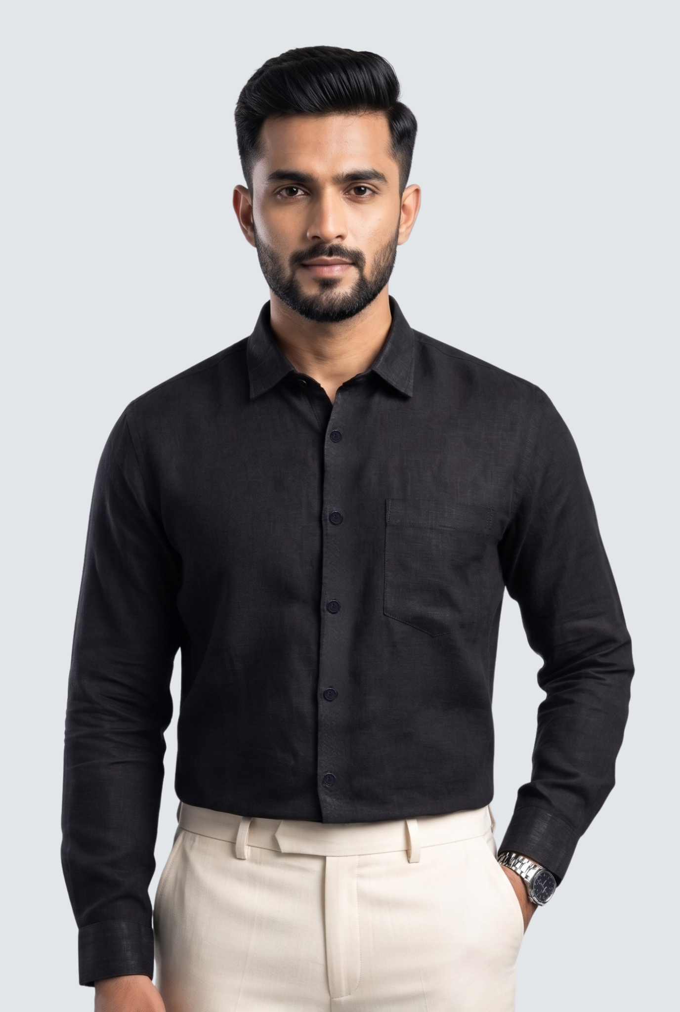 Black Linen Shirt-(1923)