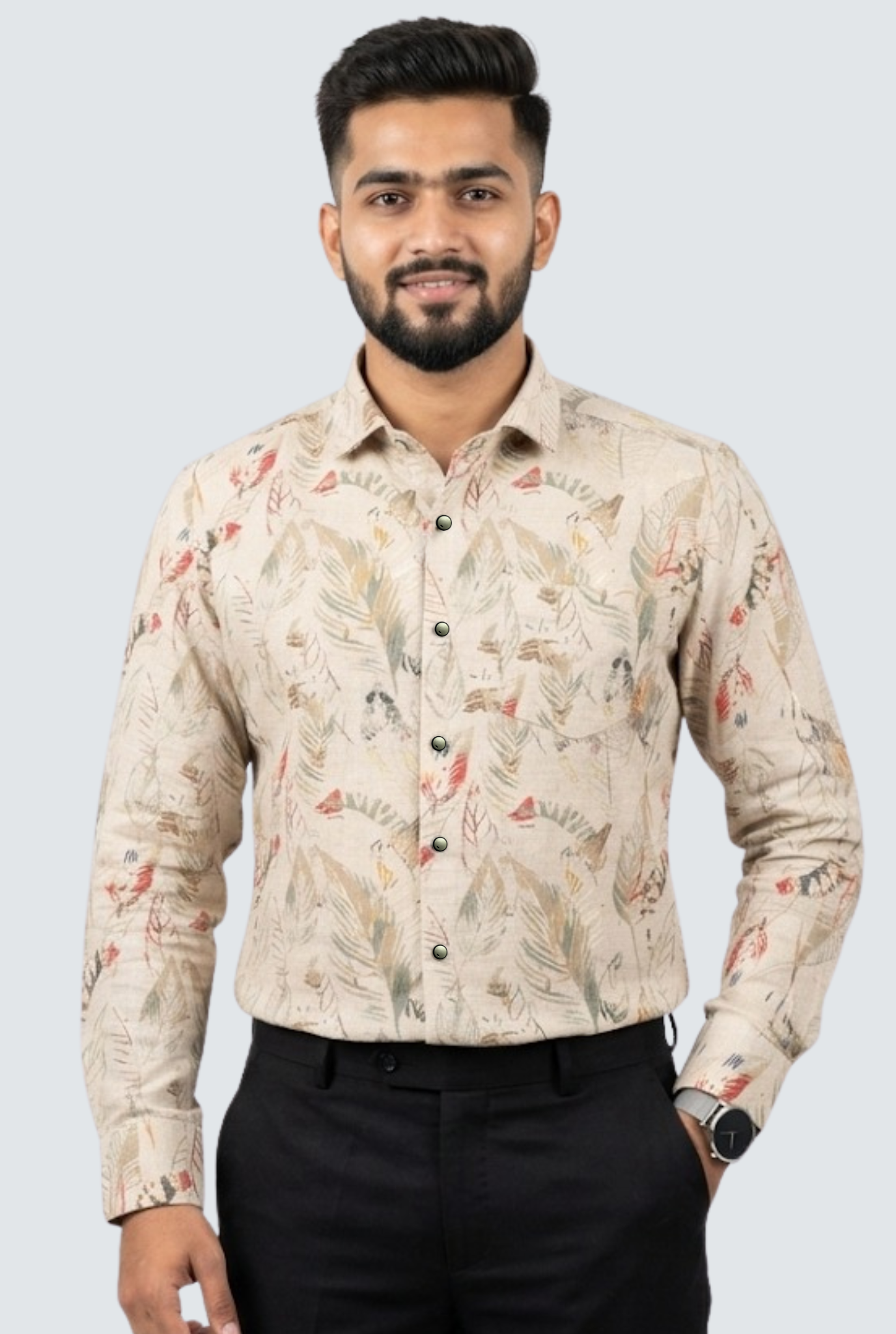 Men’s Casual Rust Linen Shirt – Lightweight & Breathable (1832)