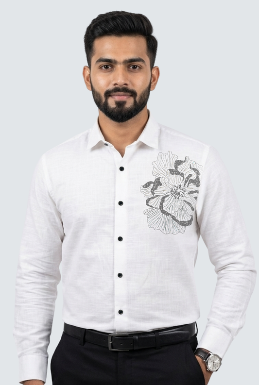 Designer White Shirt for Men-(1837)